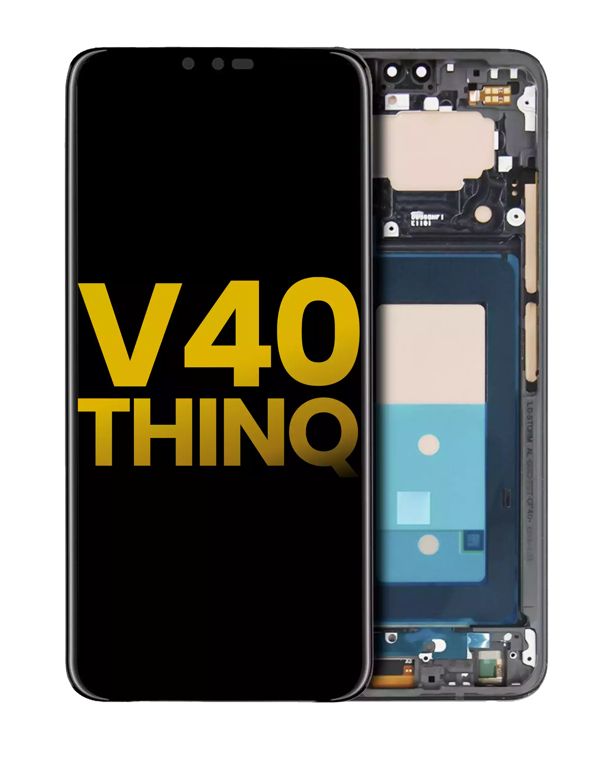 OLED Display with Frame for LG V40 ThinQ (Refurbished) (Platinum Gray)