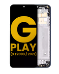 Motorola Moto G Play 2021 LCD-Display mit Rahmen Refurb. Misty Blue