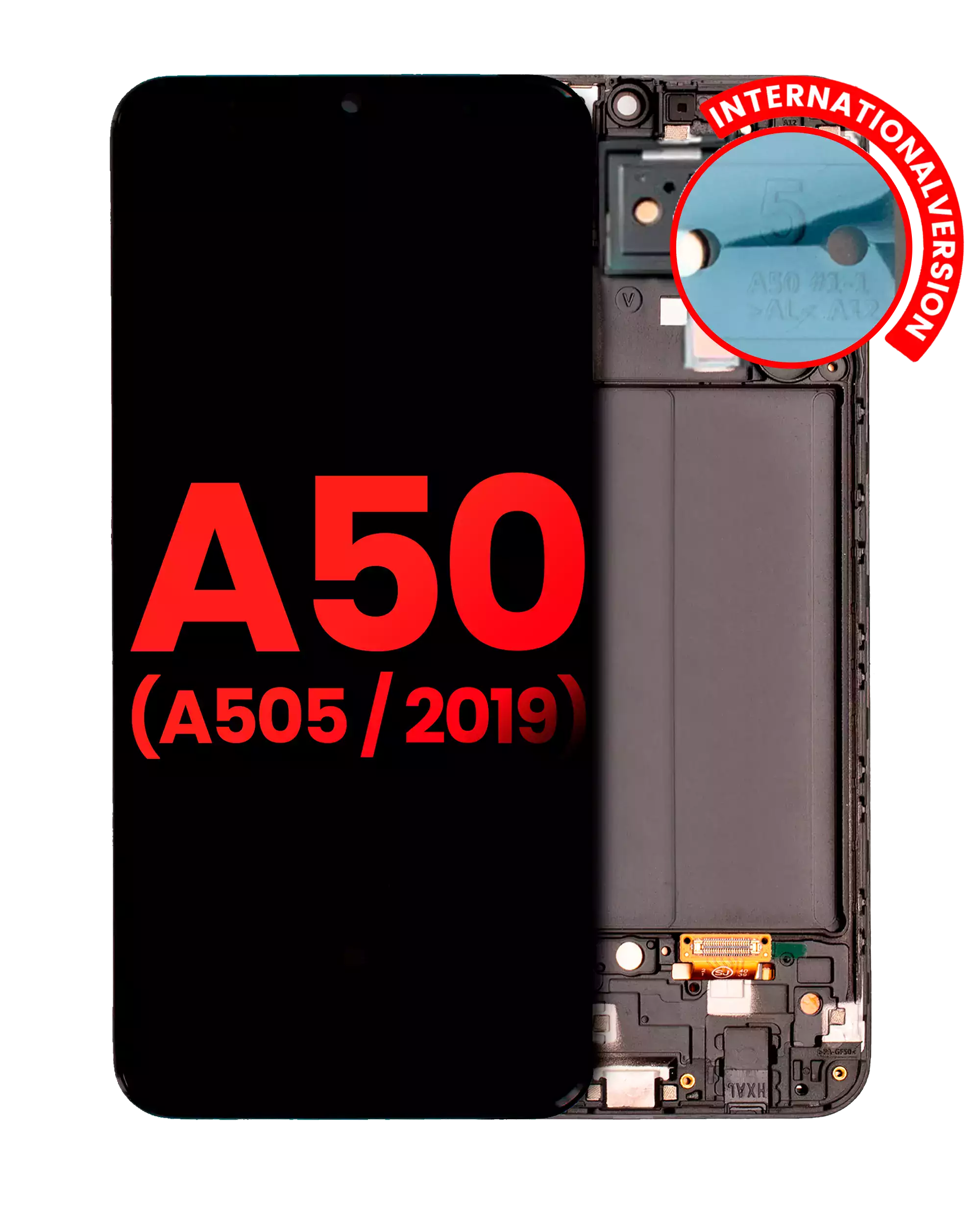 OLED-Display mit Rahmen für Samsung Galaxy A50 - Aftermarket Plus - alle Farben