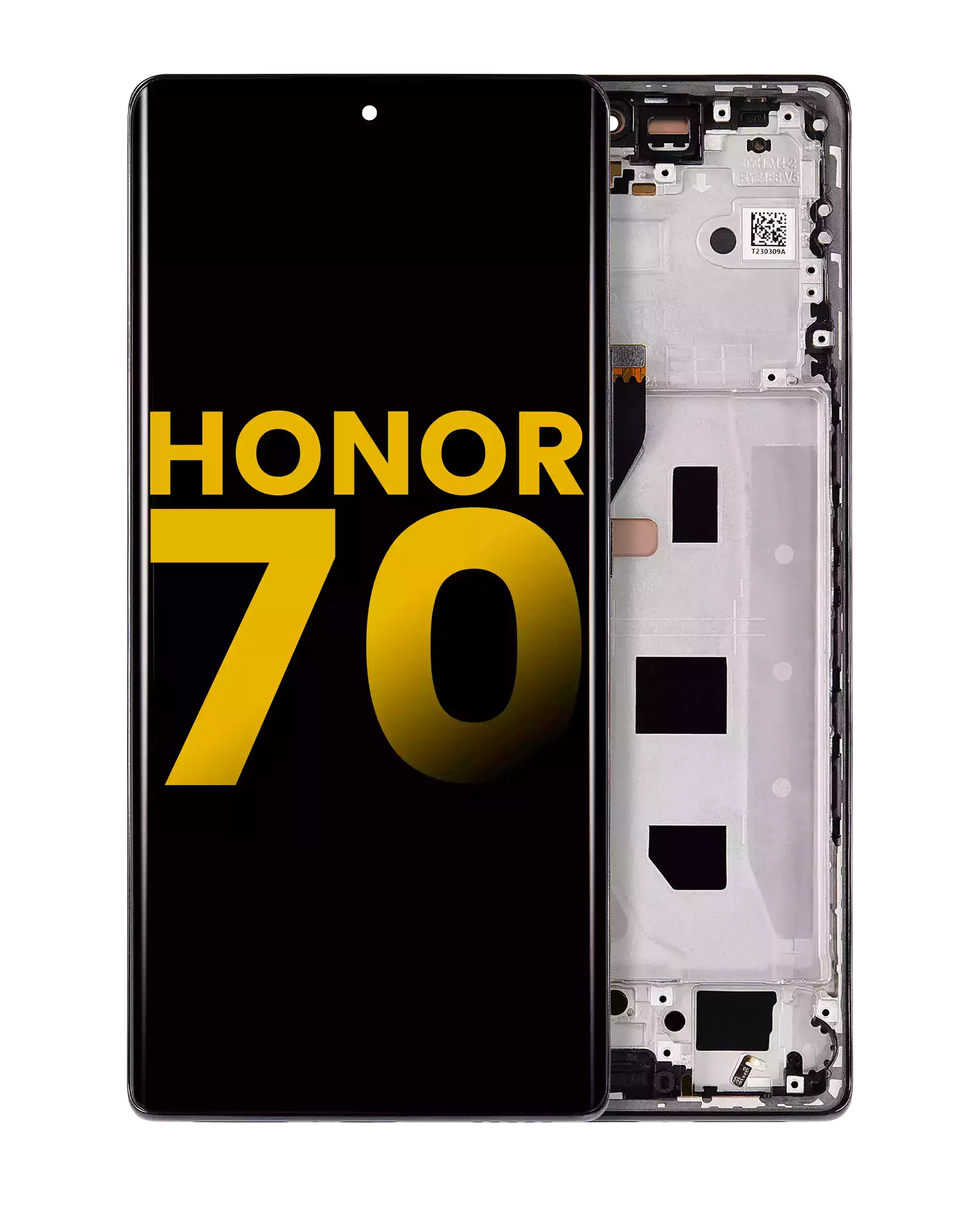 OLED-Display mit Rahmen für Honor 70 (Refurbished) (Midnight Schwarz)