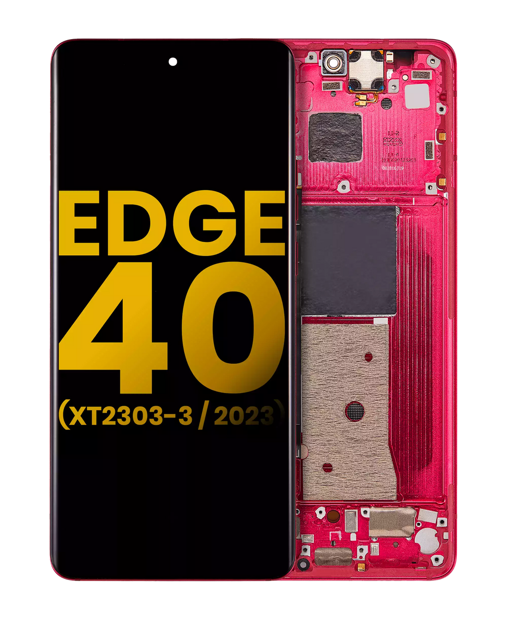 OLED-Display mit Rahmen für Motorola Moto Edge 40 Refurbished Viva Magenta