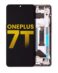 OLED Display with Frame for OnePlus 7T (Refurbished) (Frosted Silver)