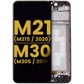 OLED Display with Frame for Samsung Galaxy M21 (M215 / 2020) / M30 (M305 / 2019) (Refurbished) (Black)