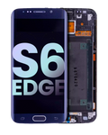 OLED-Display mit Rahmen für Samsung Galaxy S6 Edge Black Sapphire Service Pack