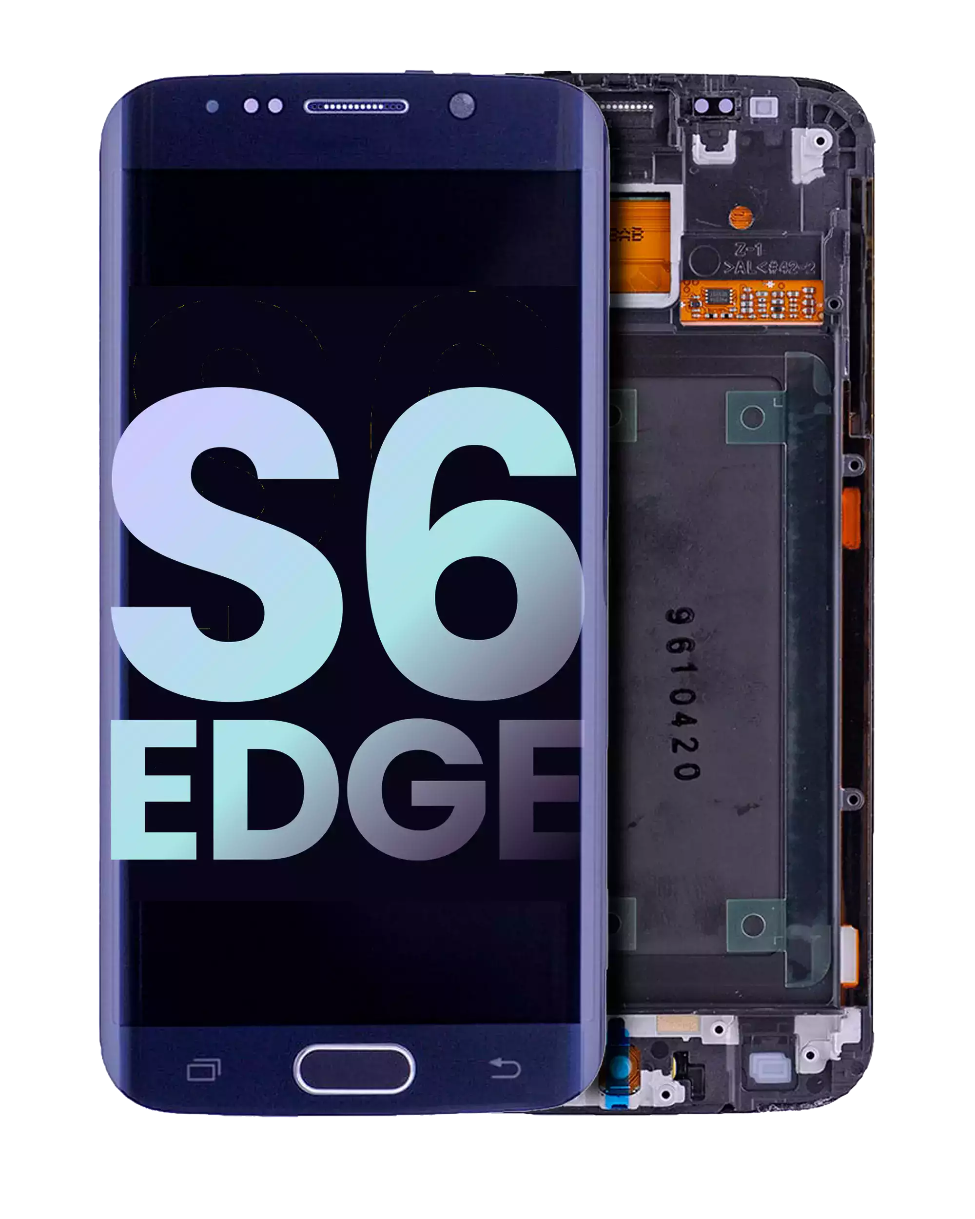 OLED-Display mit Rahmen für Samsung Galaxy S6 Edge Black Sapphire Service Pack