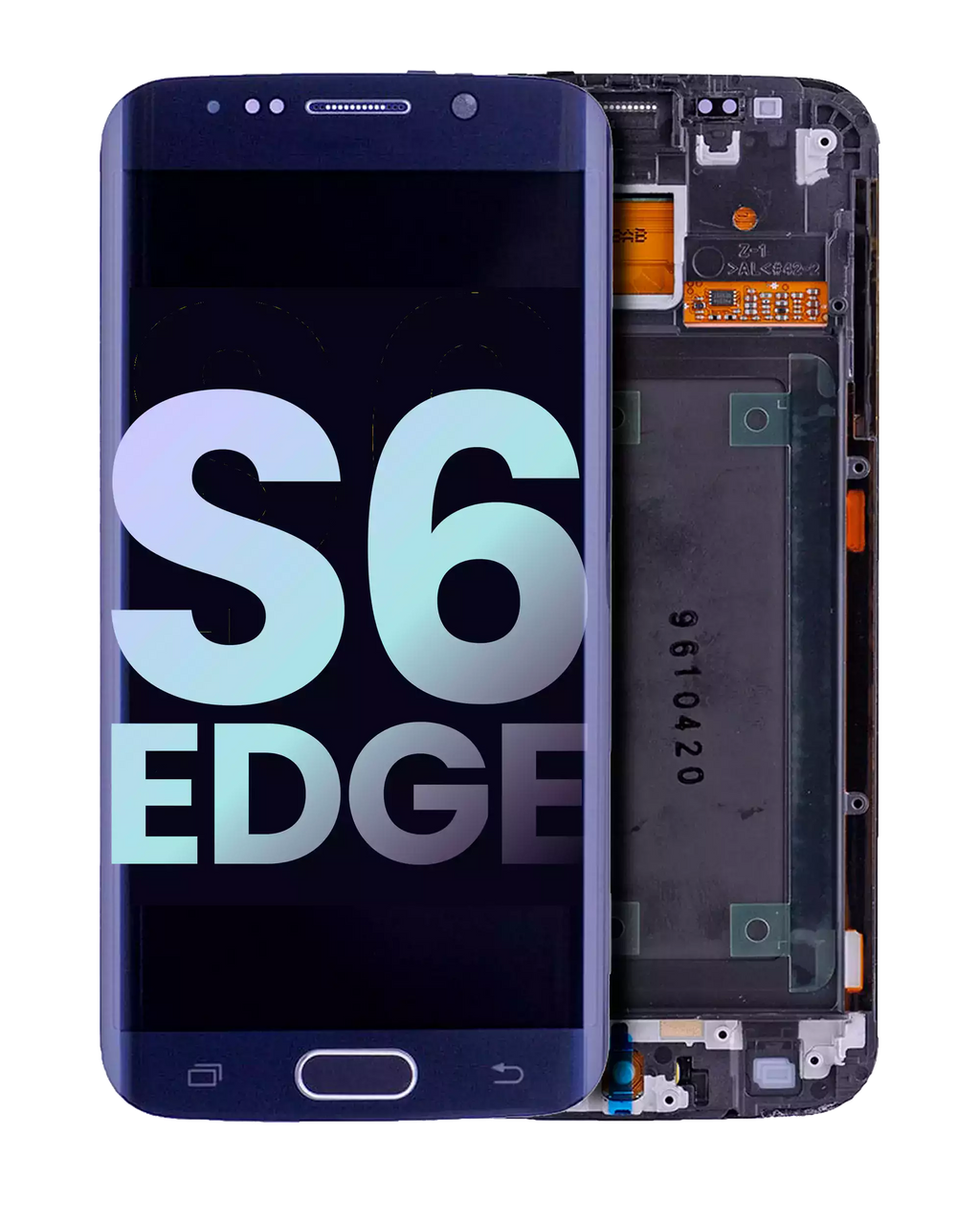 OLED-Display mit Rahmen für Samsung Galaxy S6 Edge Black Sapphire Service Pack