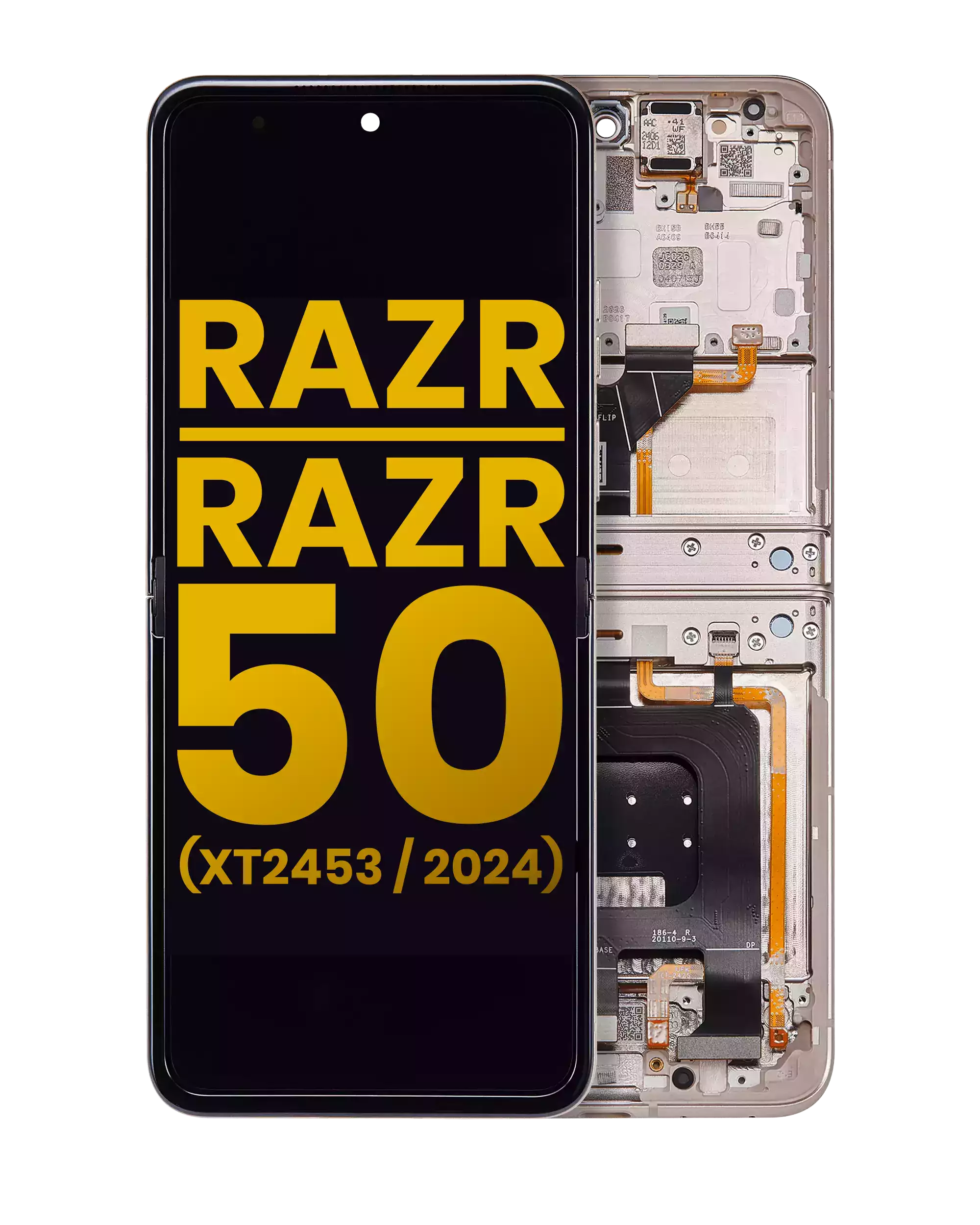 Main OLED Display with Frame for Motorola Razr 2024 / Razr 50 (XT2453 / 2024) (Refurbished) (Beach Sand)