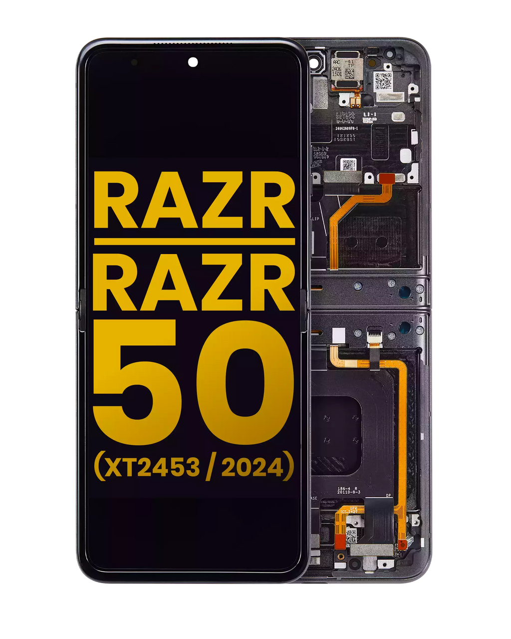 OLED-Display mit Rahmen für Motorola Razr 50/2024 (Refurbished, Grau)