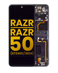 Main OLED Display with Frame for Motorola Razr 2024 / Razr 50 (XT2453 / 2024) (Refurbished) (Koala Grey)