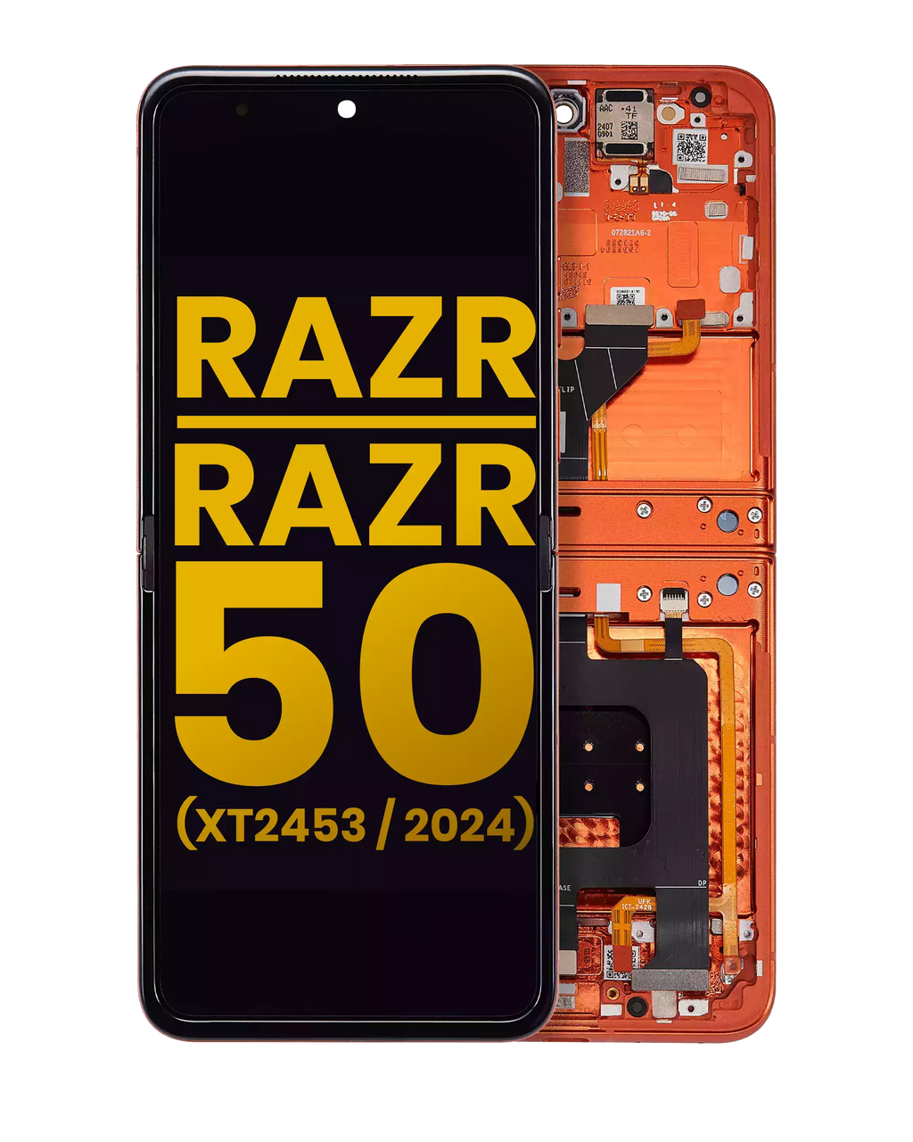 Haupt-OLED-Display mit Rahmen Motorola Razr 50/2024 Refurbished Spritz Orange