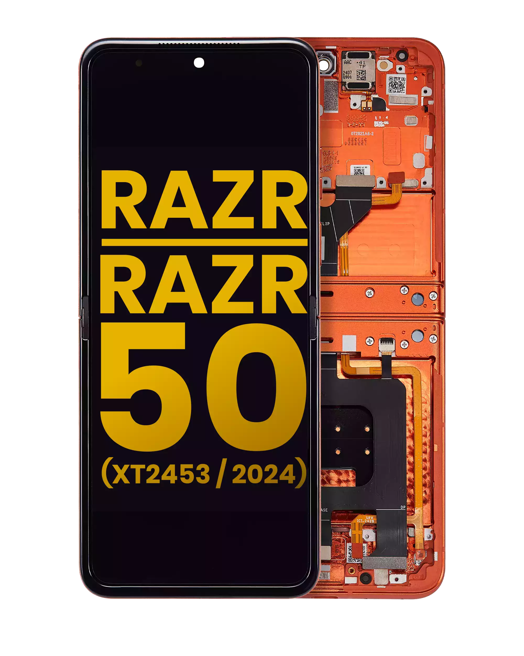 Haupt-OLED-Display mit Rahmen Motorola Razr 50/2024 Refurbished Spritz Orange