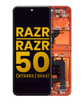 Haupt-OLED-Display mit Rahmen Motorola Razr 50/2024 Refurbished Spritz Orange