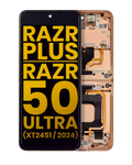 Innen-OLED mit Rahmen Moto Razr Plus 24/25 & 50 Ultra (Refurbished) Peach Fuzz