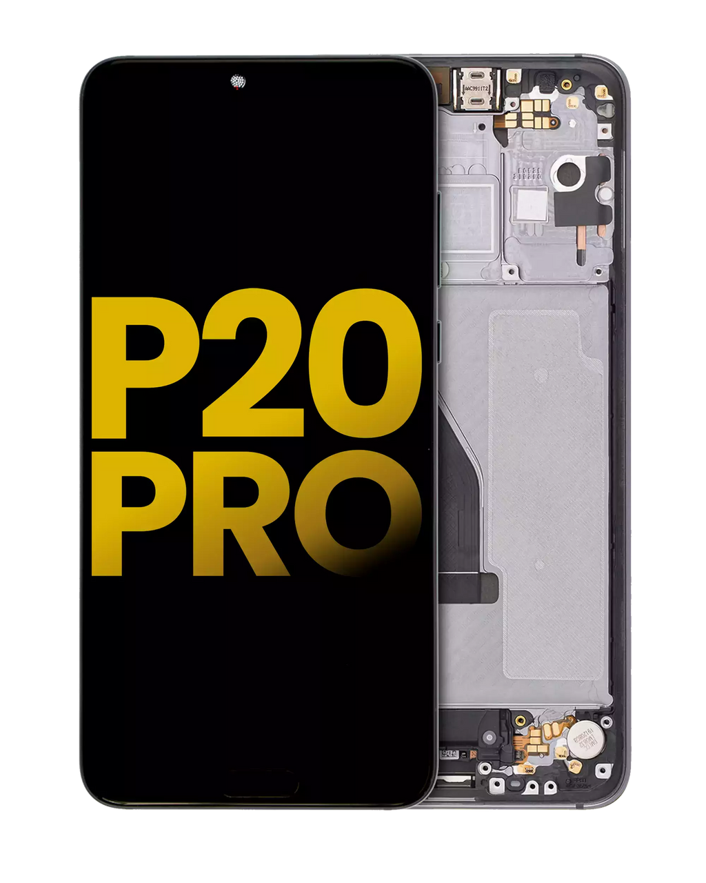 OLED-Display mit Rahmen für Huawei P20 Pro (Refurbished) (Schwarz)