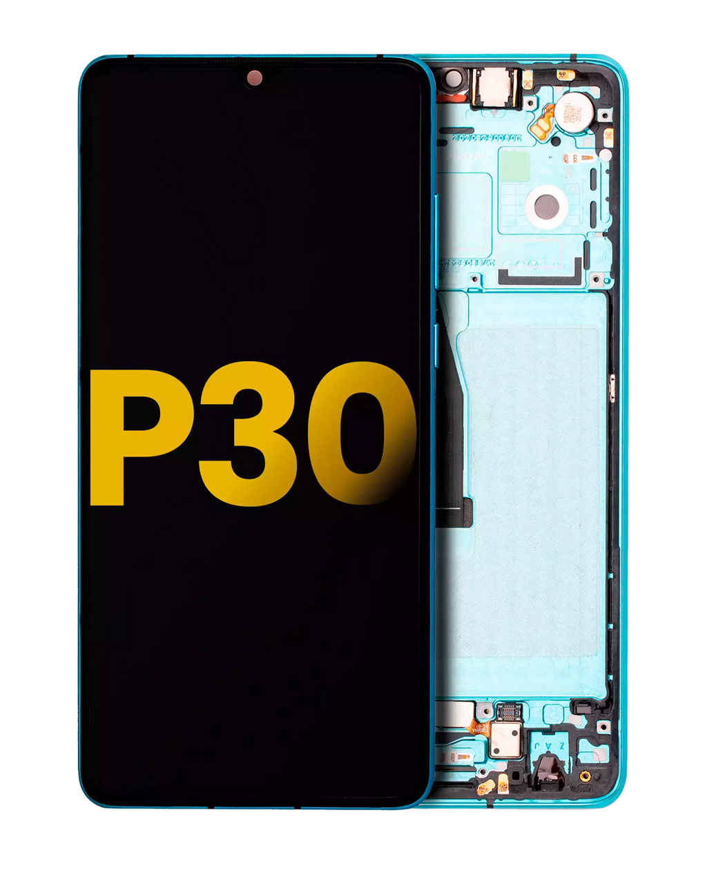 OLED-Display mit Rahmen für Huawei P30 (2019) (Refurbished) (Aurora)