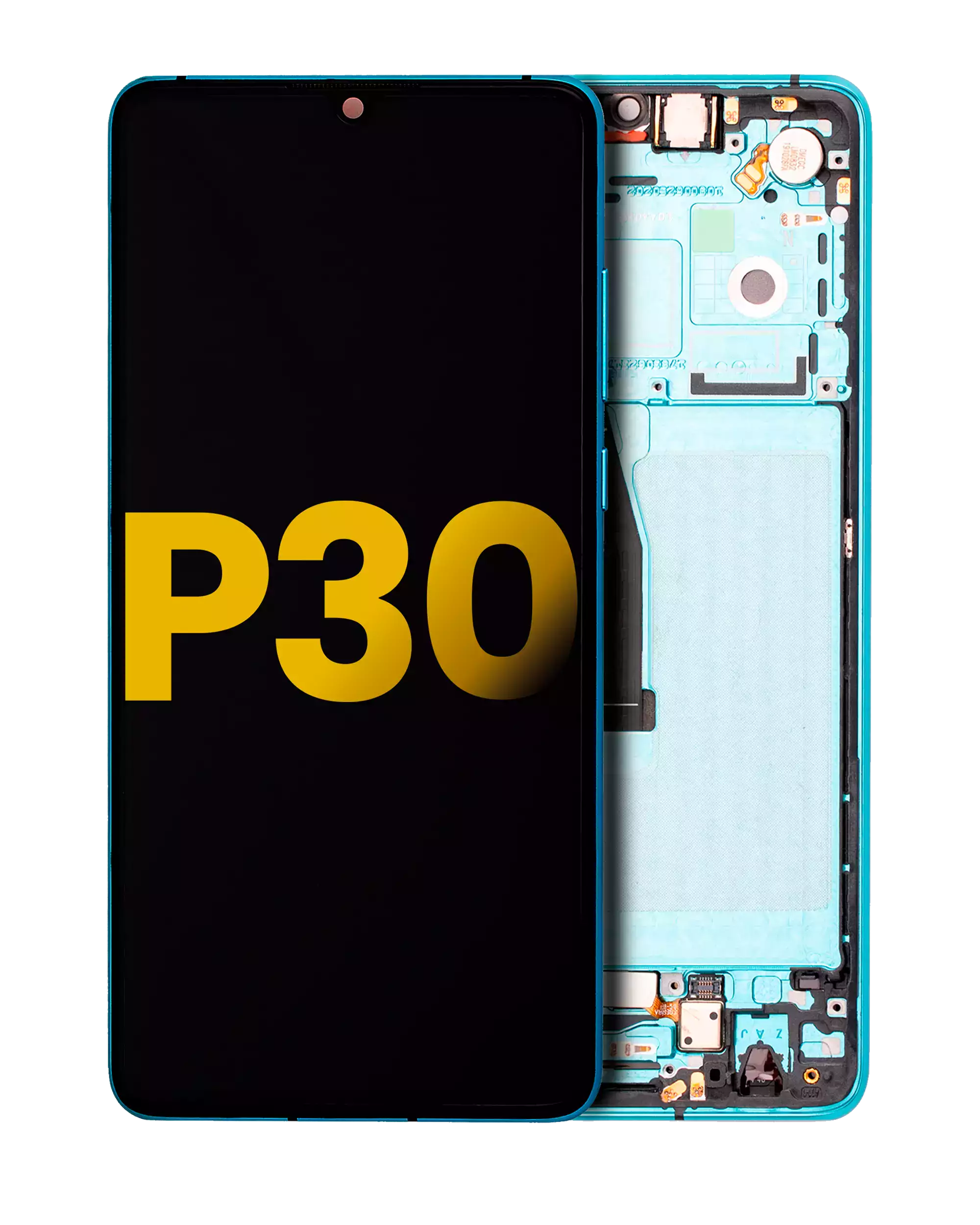 OLED-Display mit Rahmen für Huawei P30 (2019) (Refurbished) (Aurora)