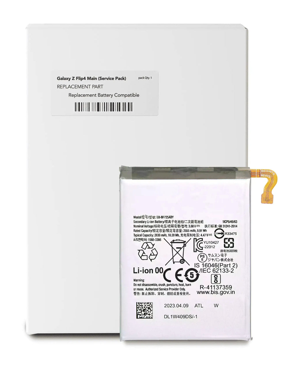 Replacement Battery (Main) for Samsung Galaxy Z Flip 4 5G (EB-BF725ABY) (Service Pack)