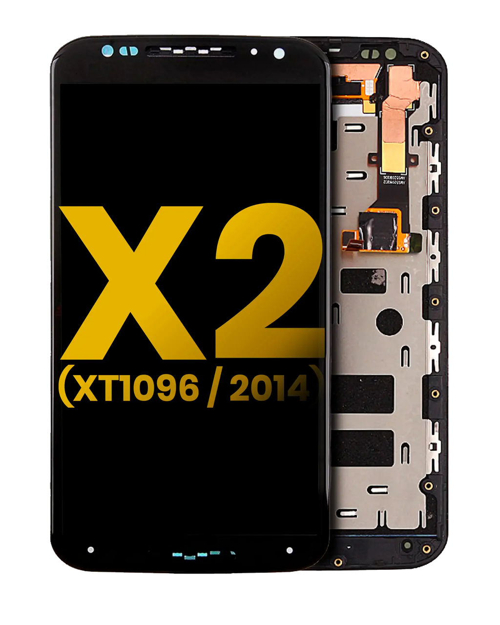 LCD Complete Display with Frame for Motorola Moto X2 (XT1096 / 2014) (Refurbished) (Black)