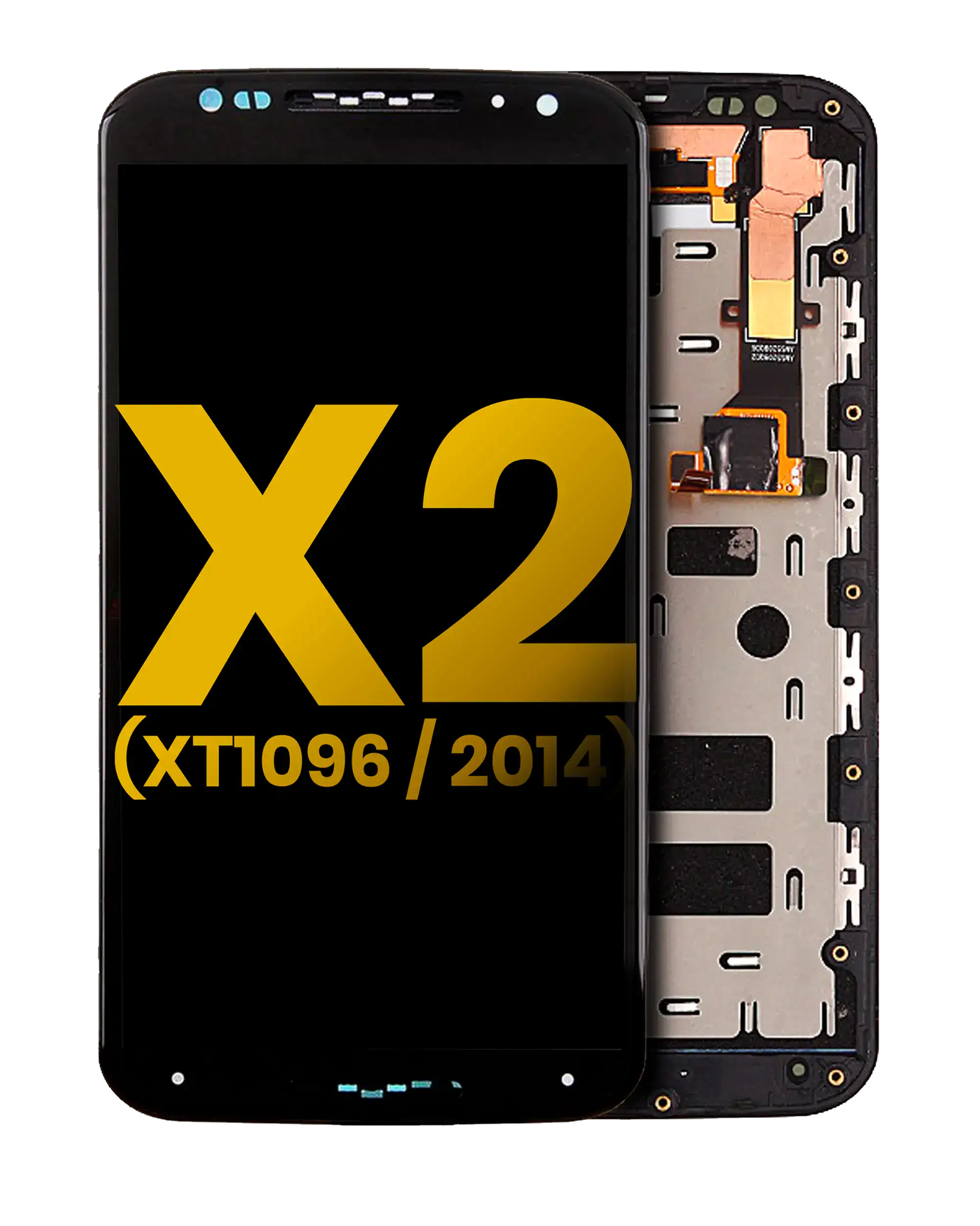 LCD Complete Display with Frame for Motorola Moto X2 (XT1096 / 2014) (Refurbished) (Black)