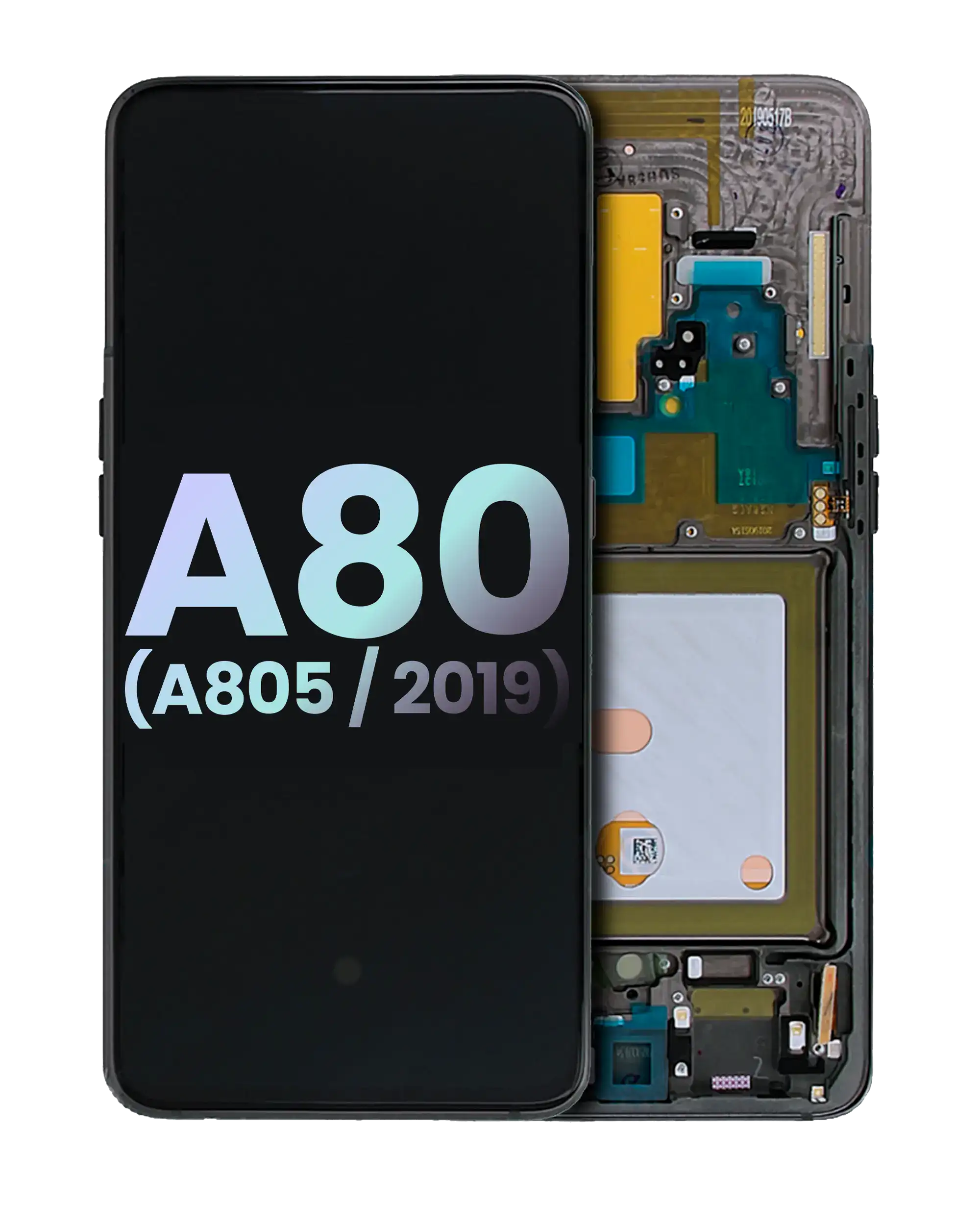 OLED-Display mit Rahmen für Samsung Galaxy A80 (Service Pack) Phantom Black