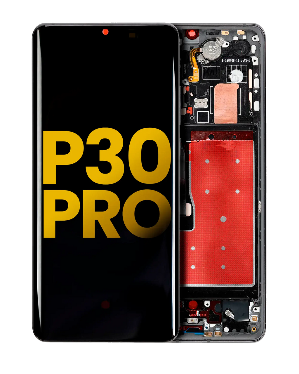 OLED Display with Frame for Huawei P30 Pro (Refurbished) (Black)