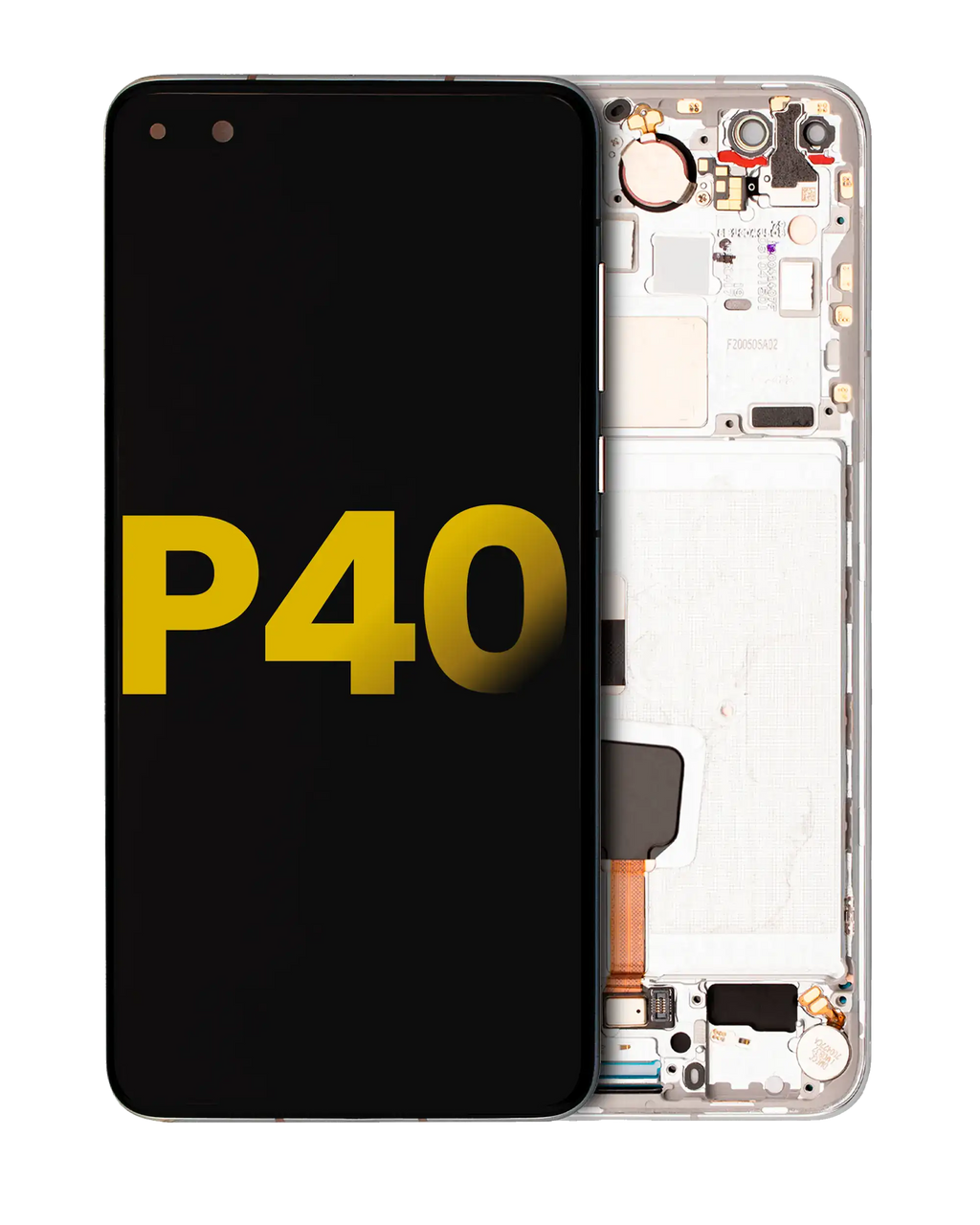 OLED Display with Frame for Huawei P40 (Refurbished, White)