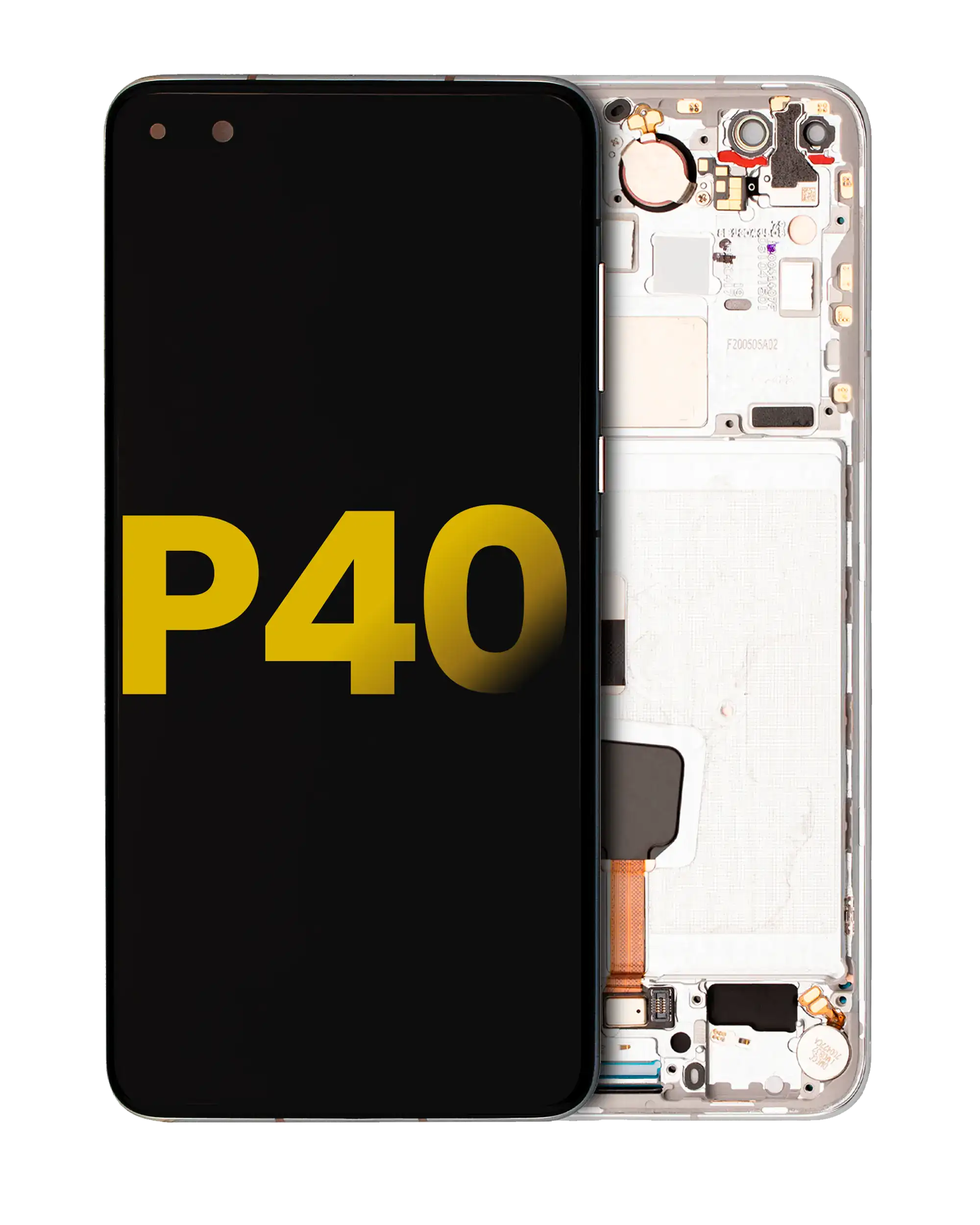 OLED-Display mit Rahmen für Huawei P40 (Refurbished, Weiß)