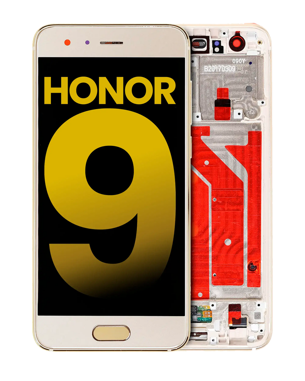 LCD Module with Frame for Huawei Honor 9 (Refurbished) (Gold)