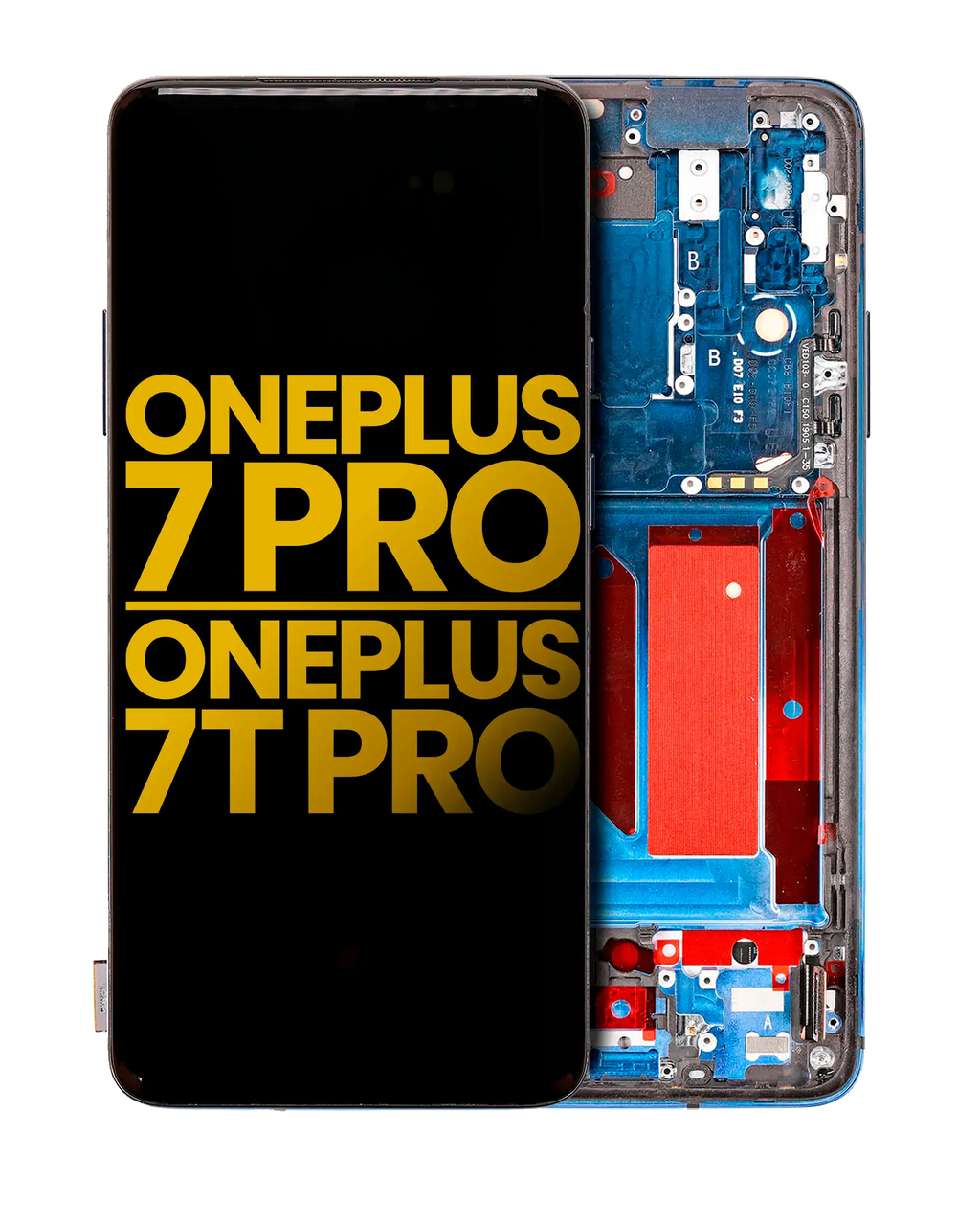 OLED-Display mit Rahmen für OnePlus 7 Pro / 7T Pro (Refurbished) (Nebula Blue)