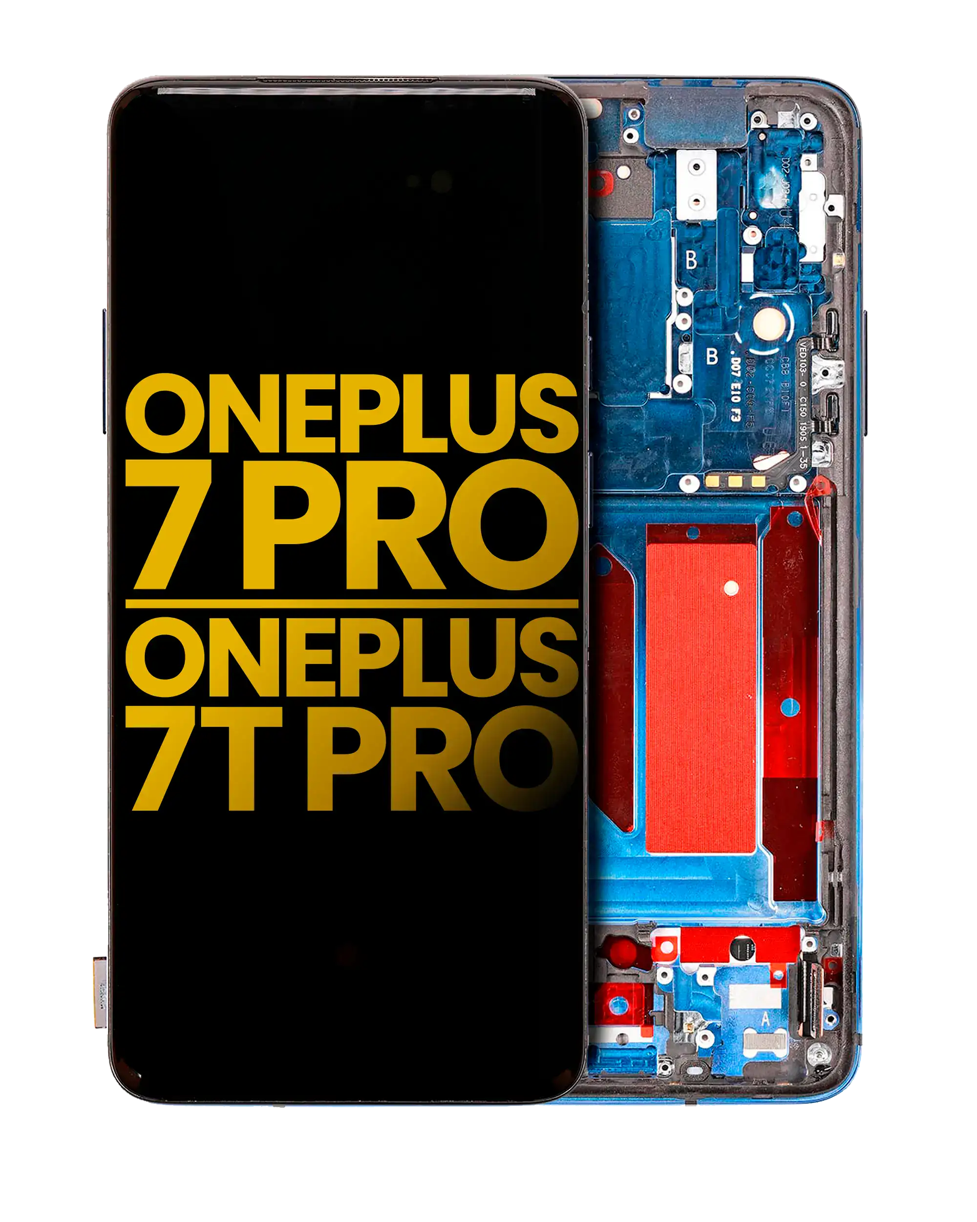 OLED-Display mit Rahmen für OnePlus 7 Pro / 7T Pro (Refurbished) (Nebula Blue)