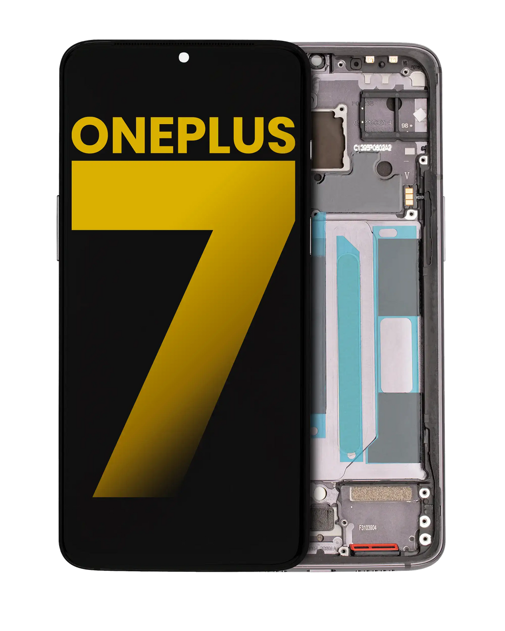 OLED-Display mit Rahmen für OnePlus 7 (Refurbished) (Mirror Gray)