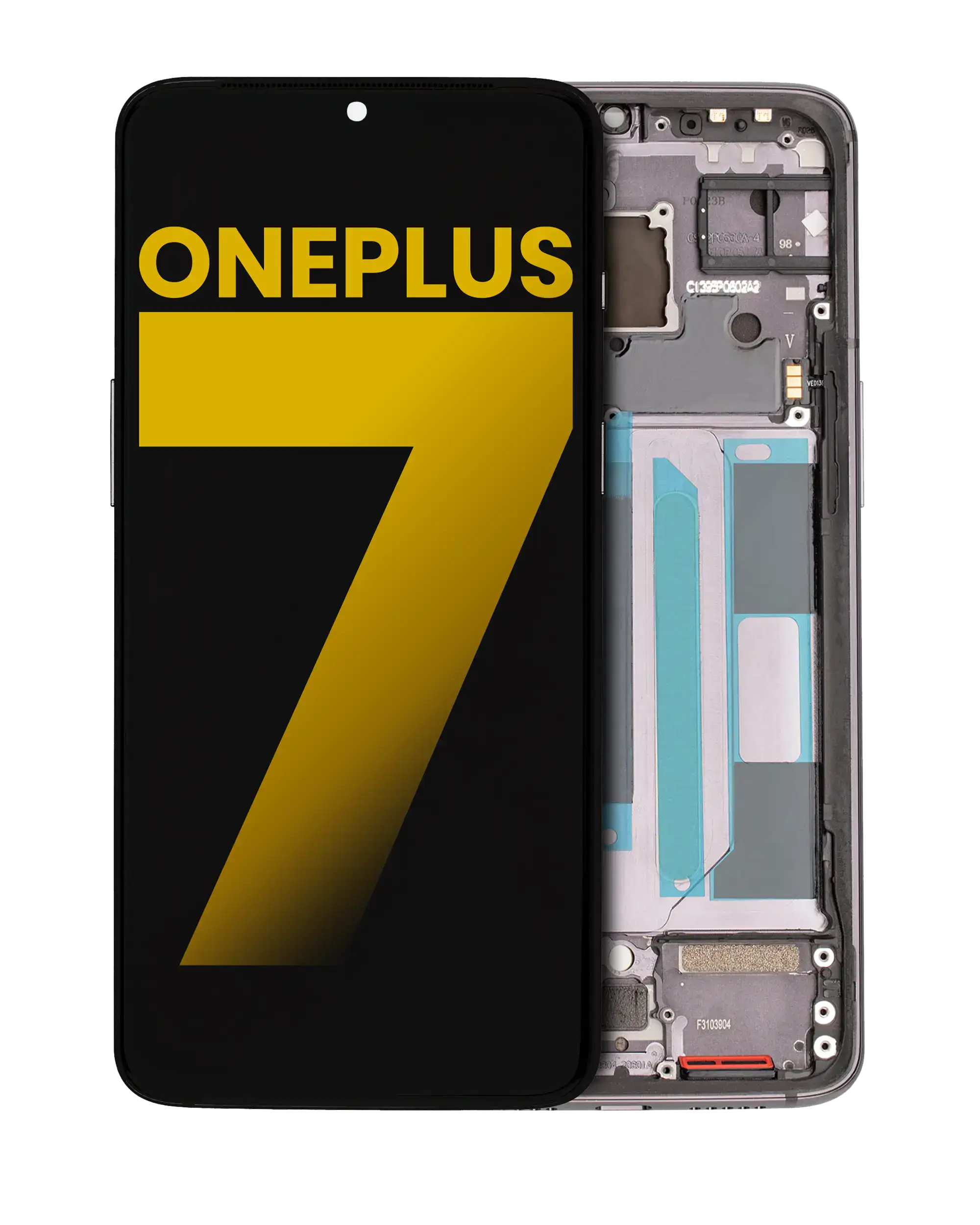 OLED-Display mit Rahmen für OnePlus 7 (Refurbished) (Mirror Gray)