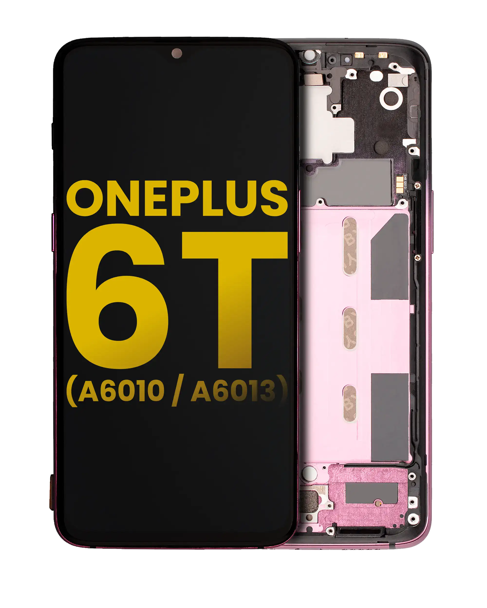 OLED-Display mit Rahmen für OnePlus 6T (Refurbished) (Thunder Purple)