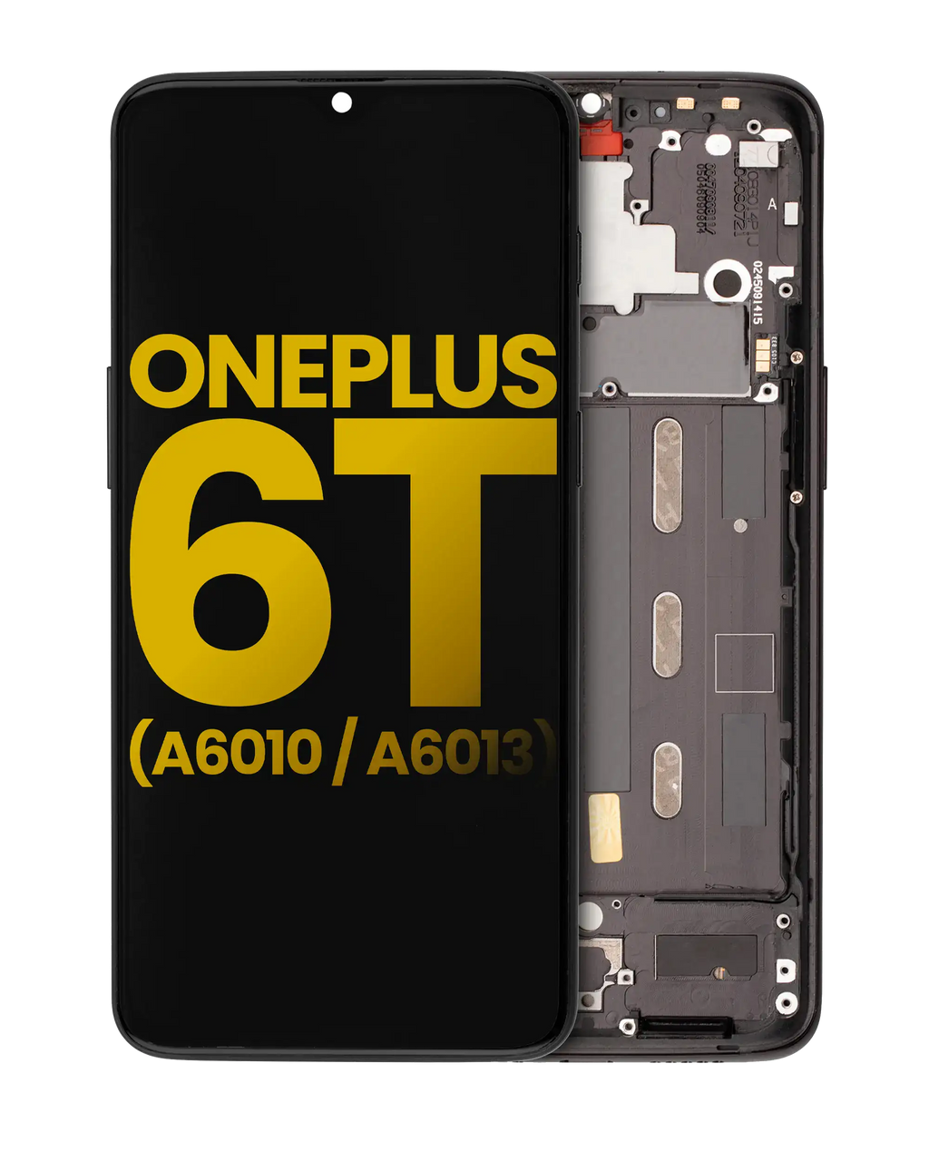 OLED Display with Frame for OnePlus 6T (A6010 / A6013) (Refurbished) (Midnight Black)