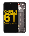 OLED Display with Frame for OnePlus 6T (A6010 / A6013) (Refurbished) (Midnight Black)