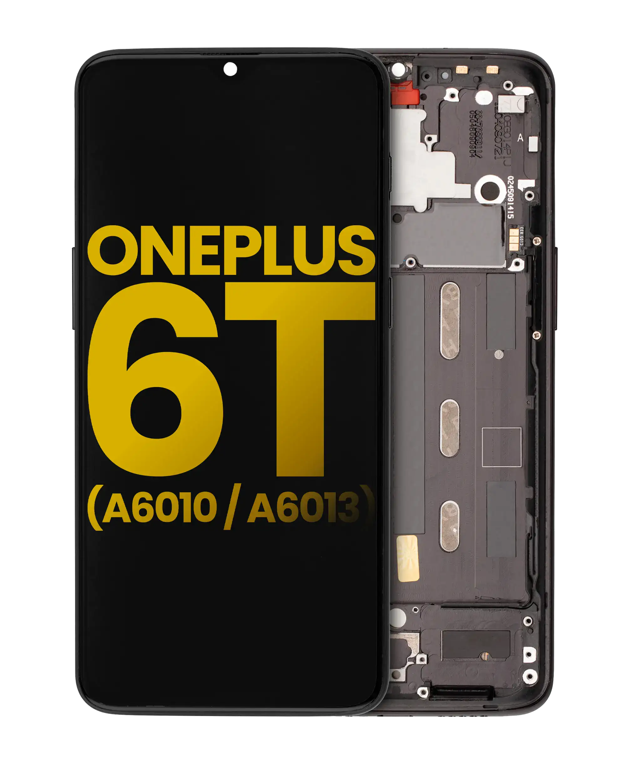 OLED Display with Frame for OnePlus 6T (A6010 / A6013) (Refurbished) (Midnight Black)