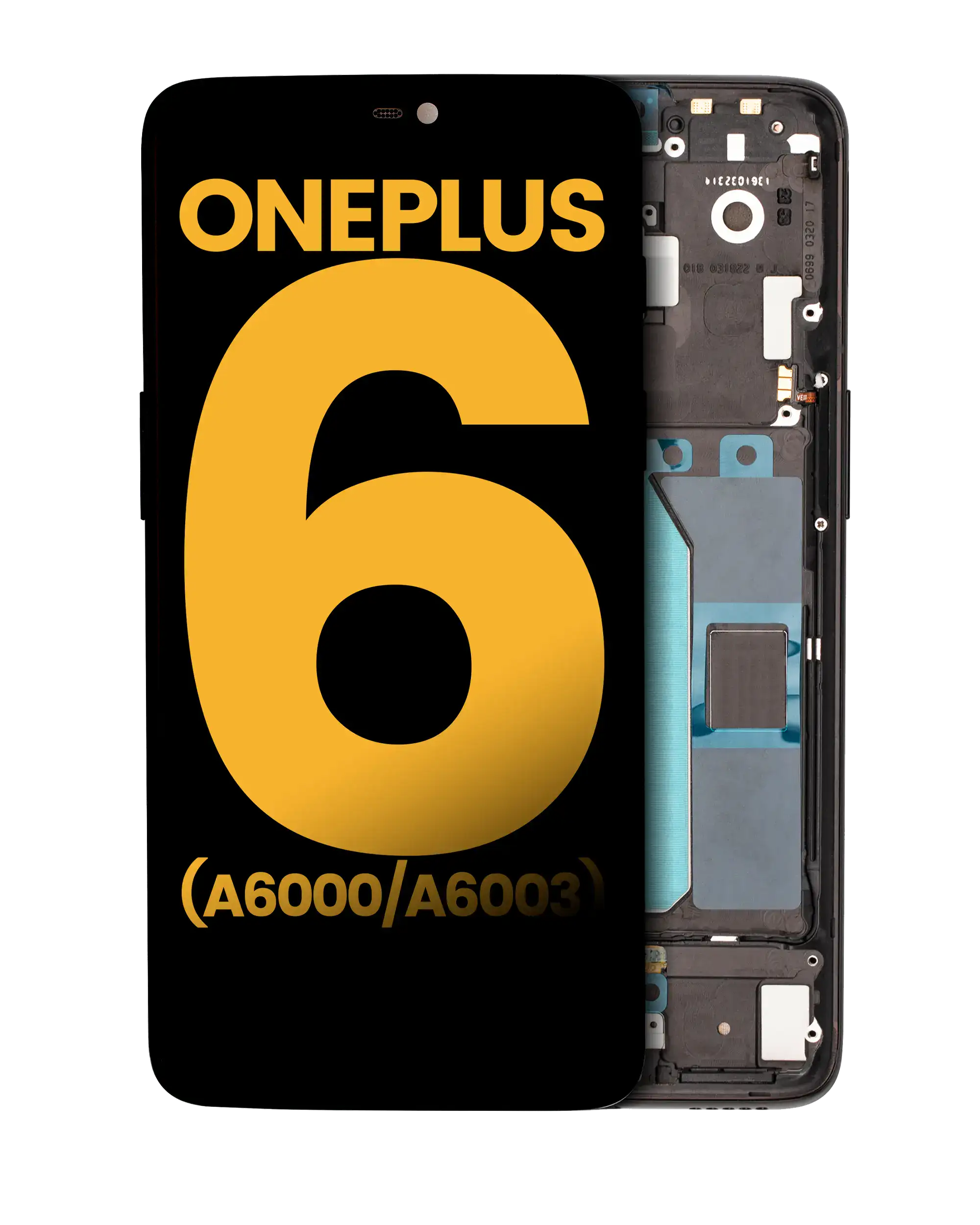 OLED Display with Frame for OnePlus 6 (A6000/A6003) – Refurbished – Mirror Black