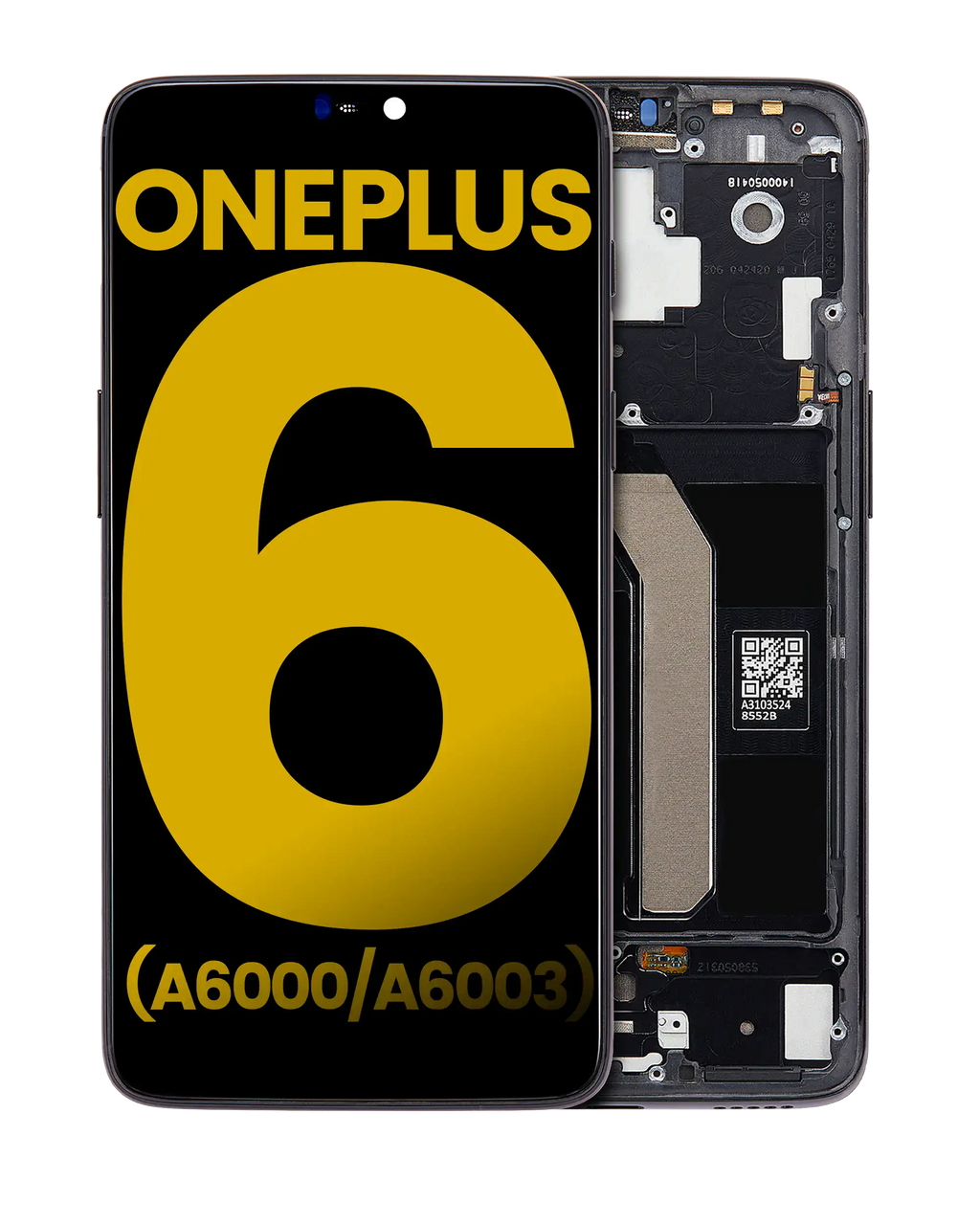 OLED-Display mit Rahmen OnePlus 6 Schwarz Refurbished