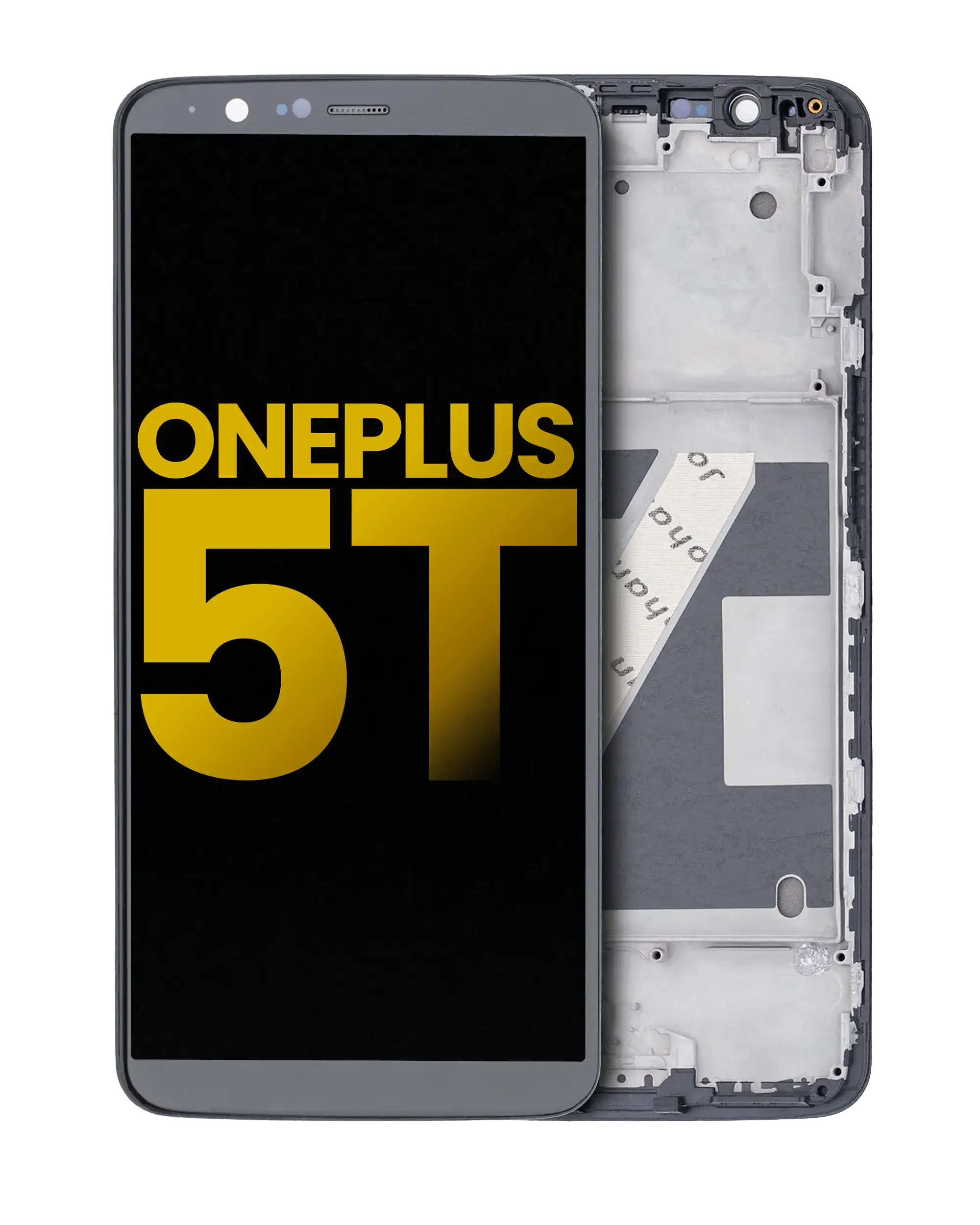 OLED-Montage mit Rahmen für OnePlus 5T (Refurbished) (Schwarz)