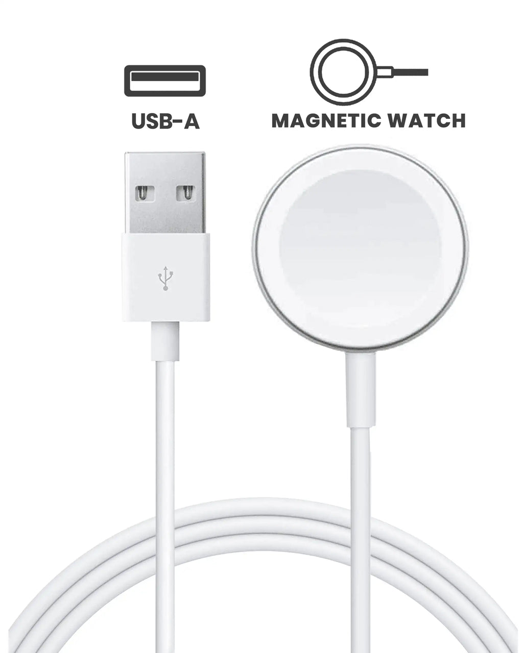 USB-A Magnetic Charging Cable for Apple Watch (1 m / 3.3 ft) OEM Quality New Bulk Packaging
