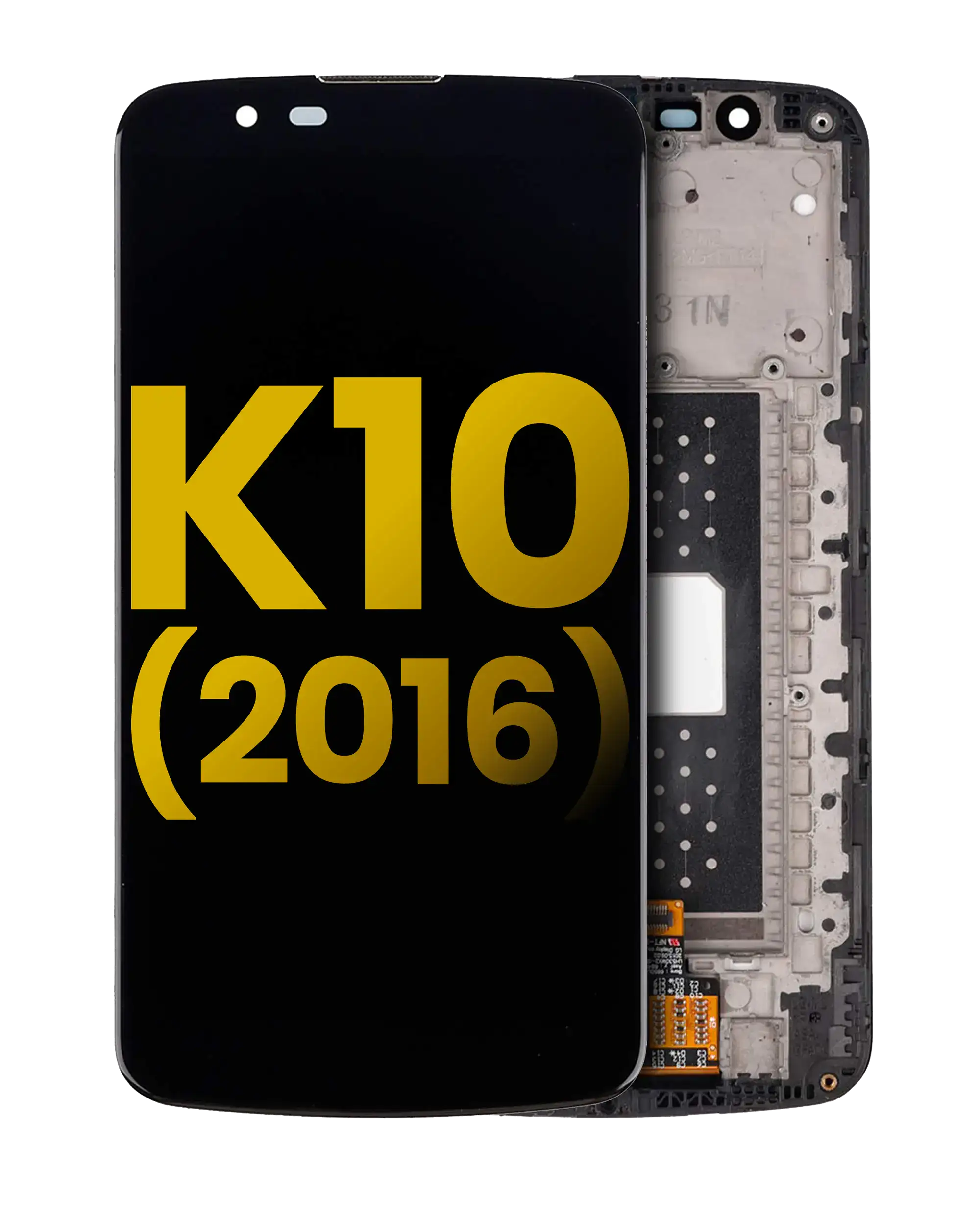 LCD-Display mit Rahmen für LG K10 (2016) (Refurbished) (Schwarz)