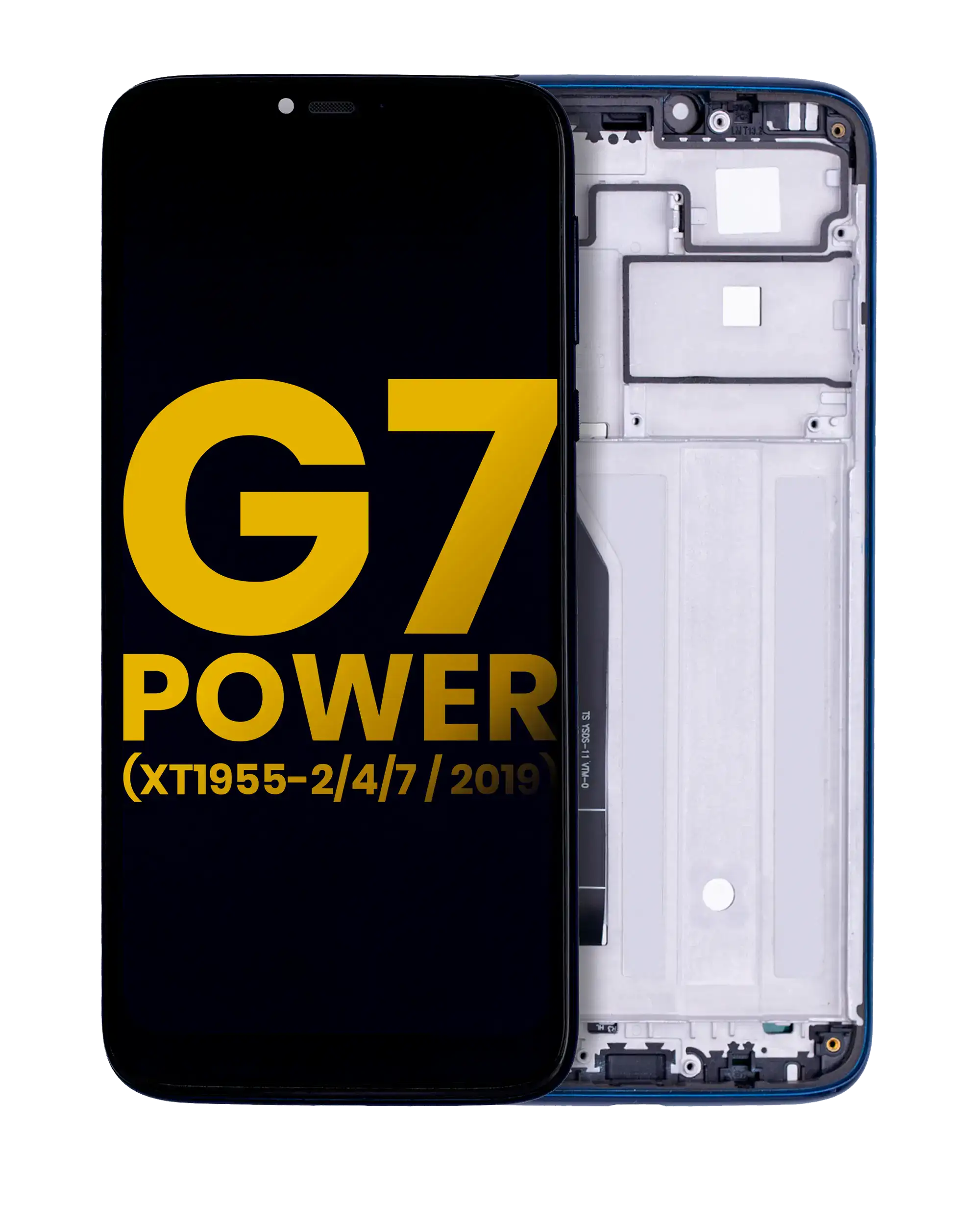 LCD Display with Frame for Motorola Moto G7 Power (XT1955-2/4/7 / 2019) (International Version) (154MM) (Refurbished) (Marine Blue)