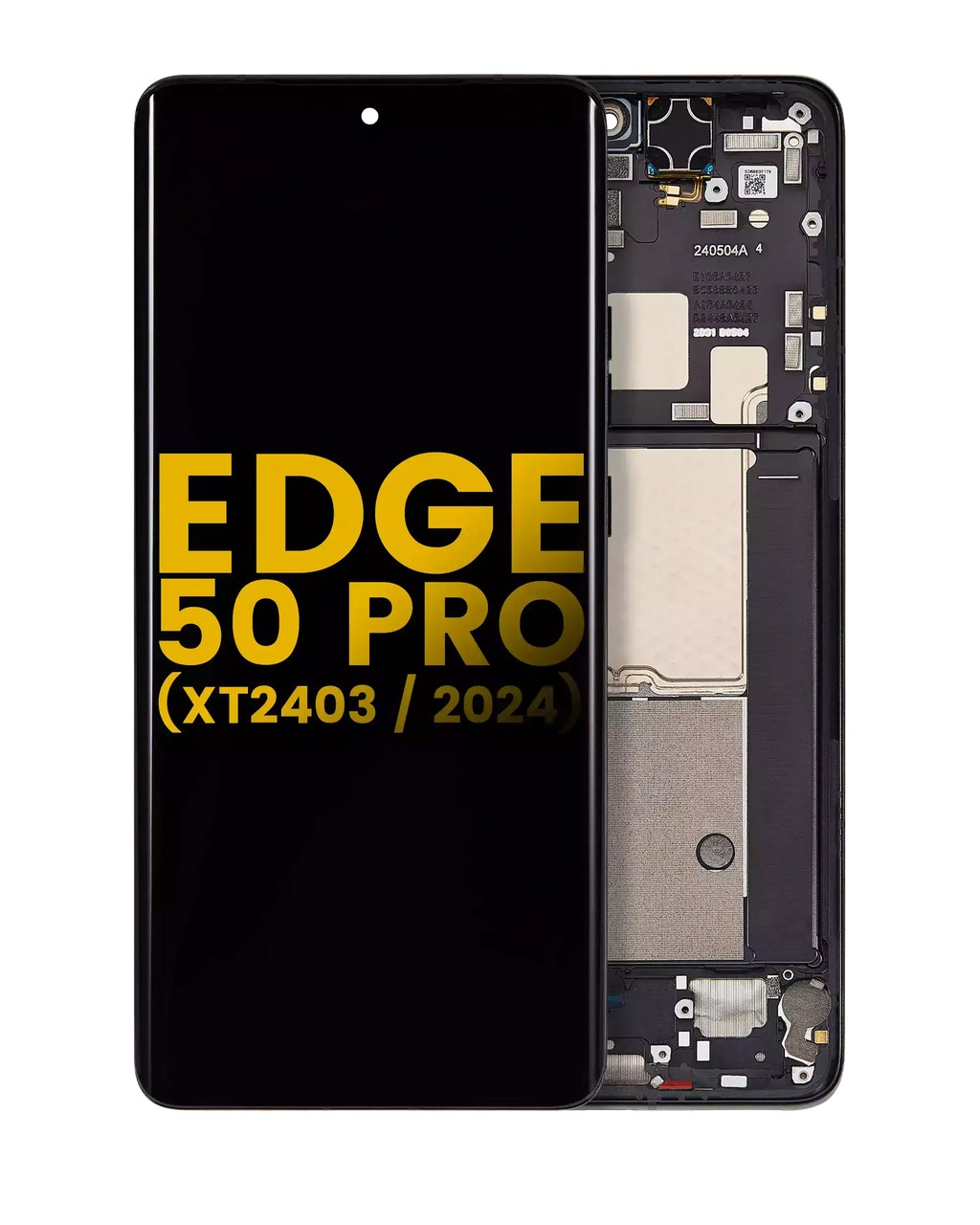 OLED Display with Frame for Motorola Moto Edge 50 Pro (XT2403 / 2024) (Refurbished) (Black Beauty)