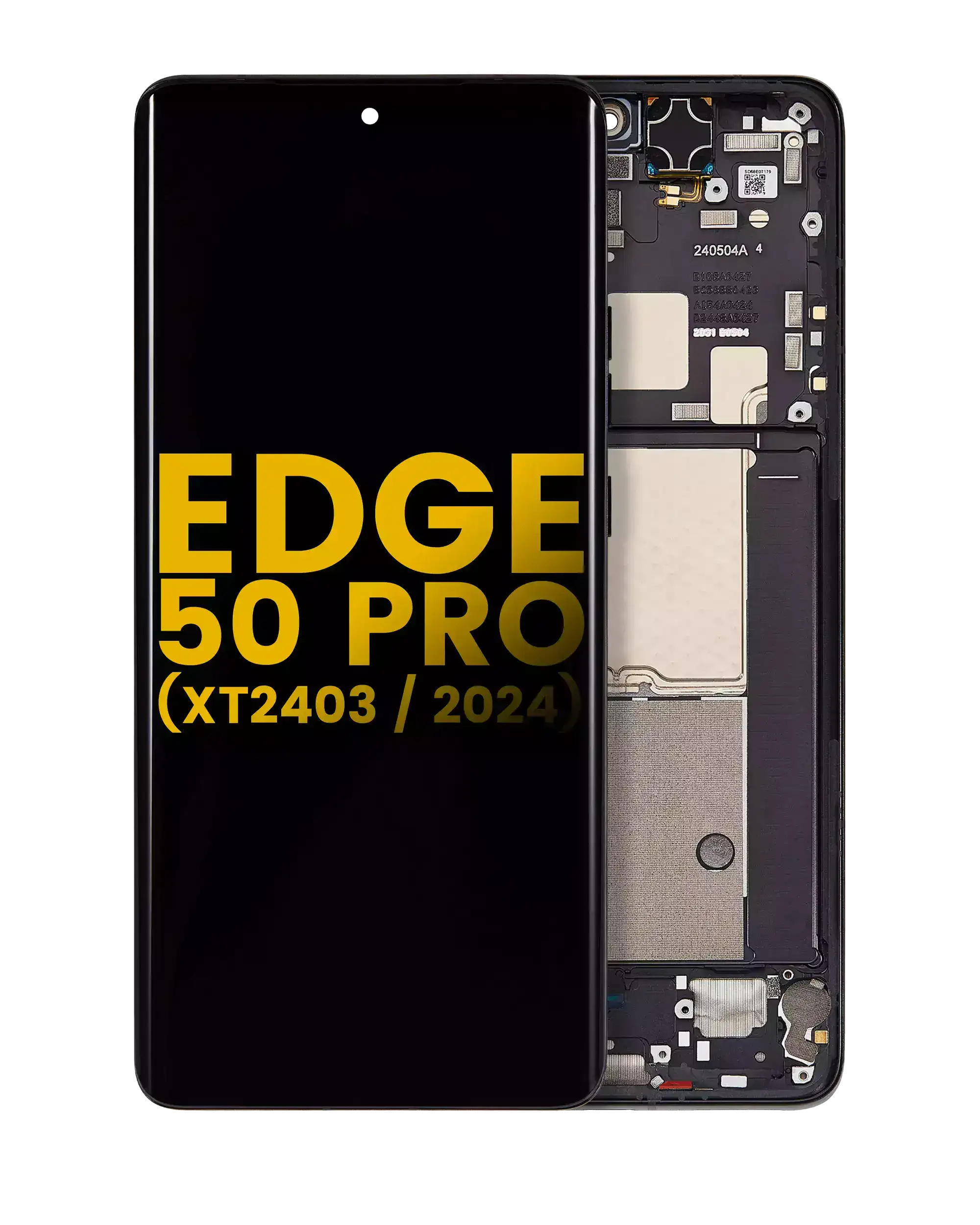 OLED Display with Frame for Motorola Moto Edge 50 Pro (XT2403 / 2024) (Refurbished) (Black Beauty)
