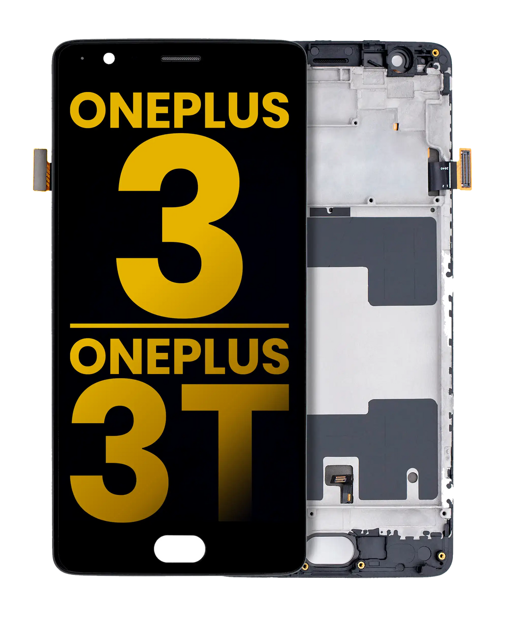 OLED Display with Frame for OnePlus 3 / OnePlus 3T (Refurbished, Black)
