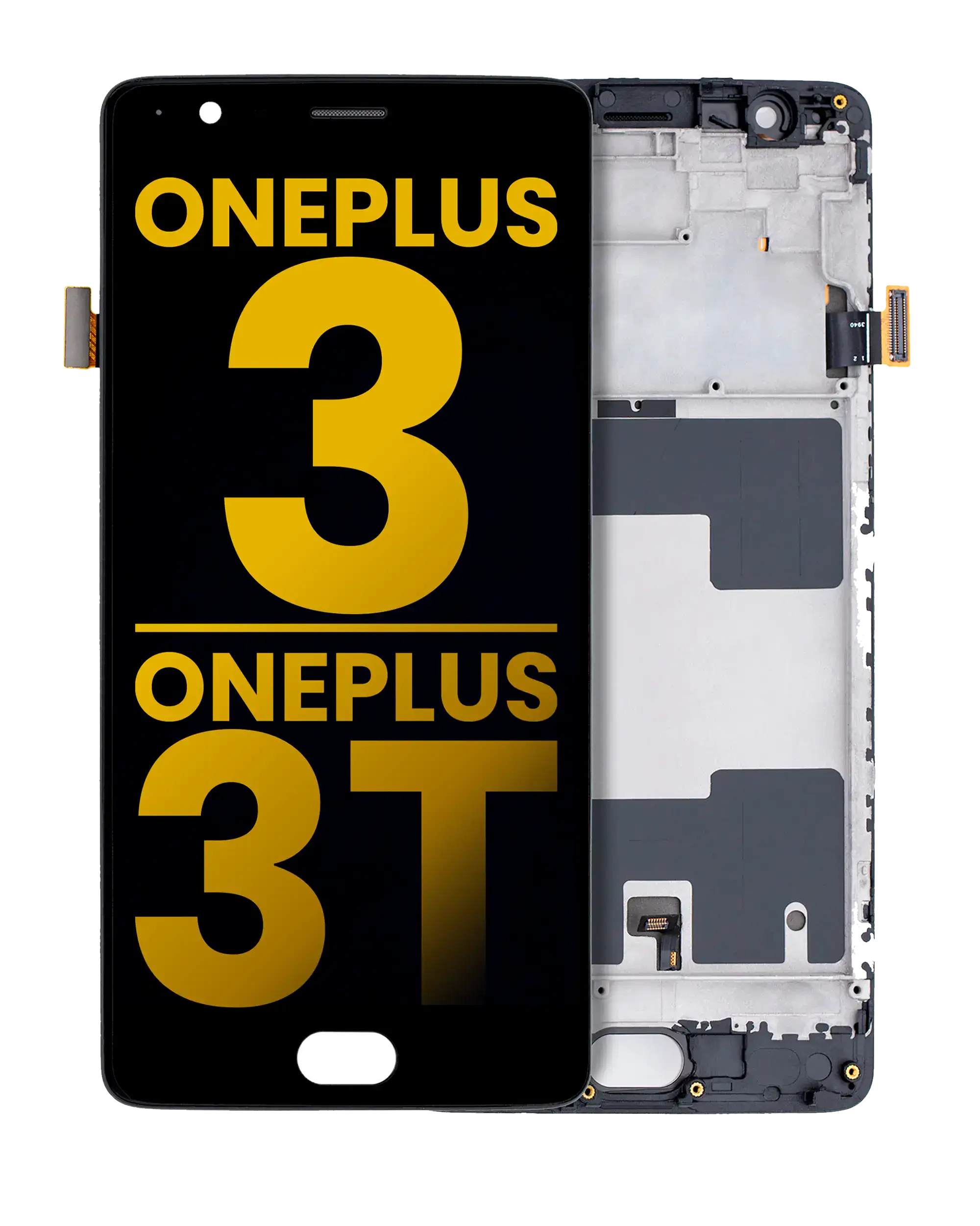 OLED Display with Frame for OnePlus 3 / OnePlus 3T (Refurbished, Black)