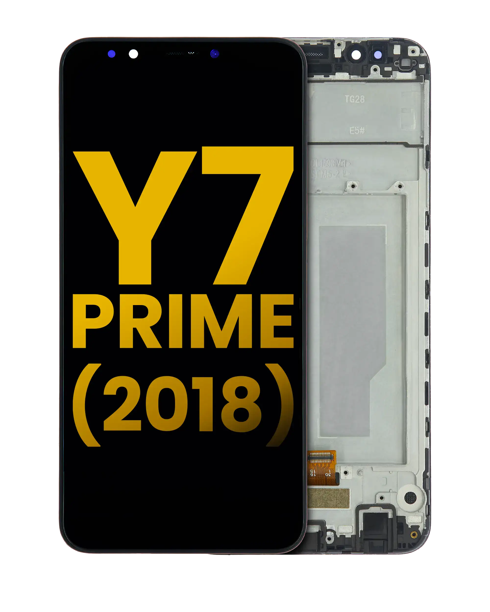 LCD-Display mit Rahmen für Huawei Y7 Prime (2018) (Refurbished) (Schwarz)