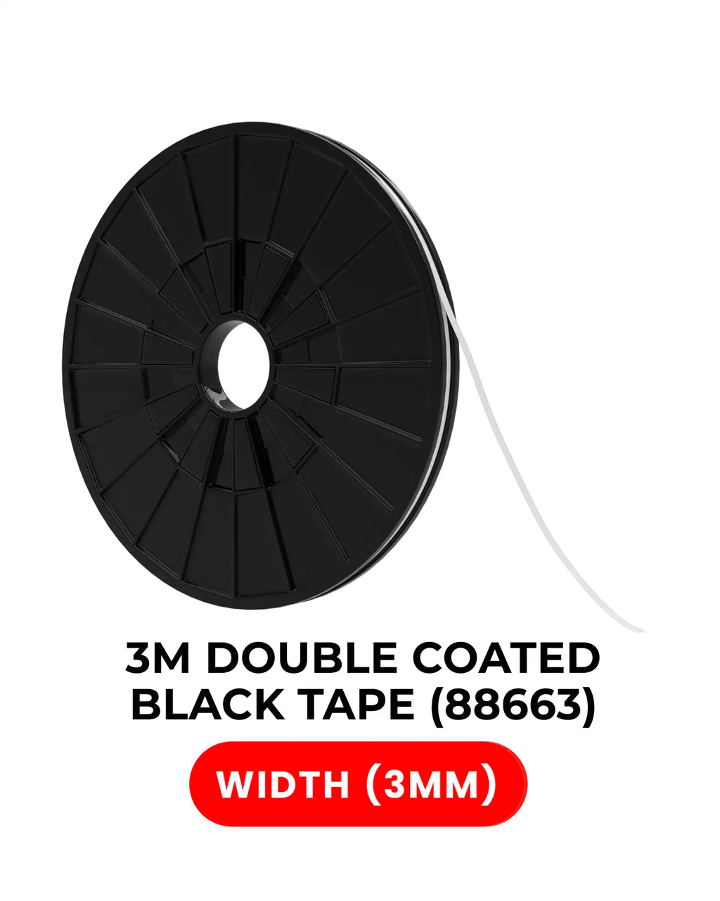 Tesa Doppelseitiges Polyester-Klebeband (3mm x 25m) Modell 88663