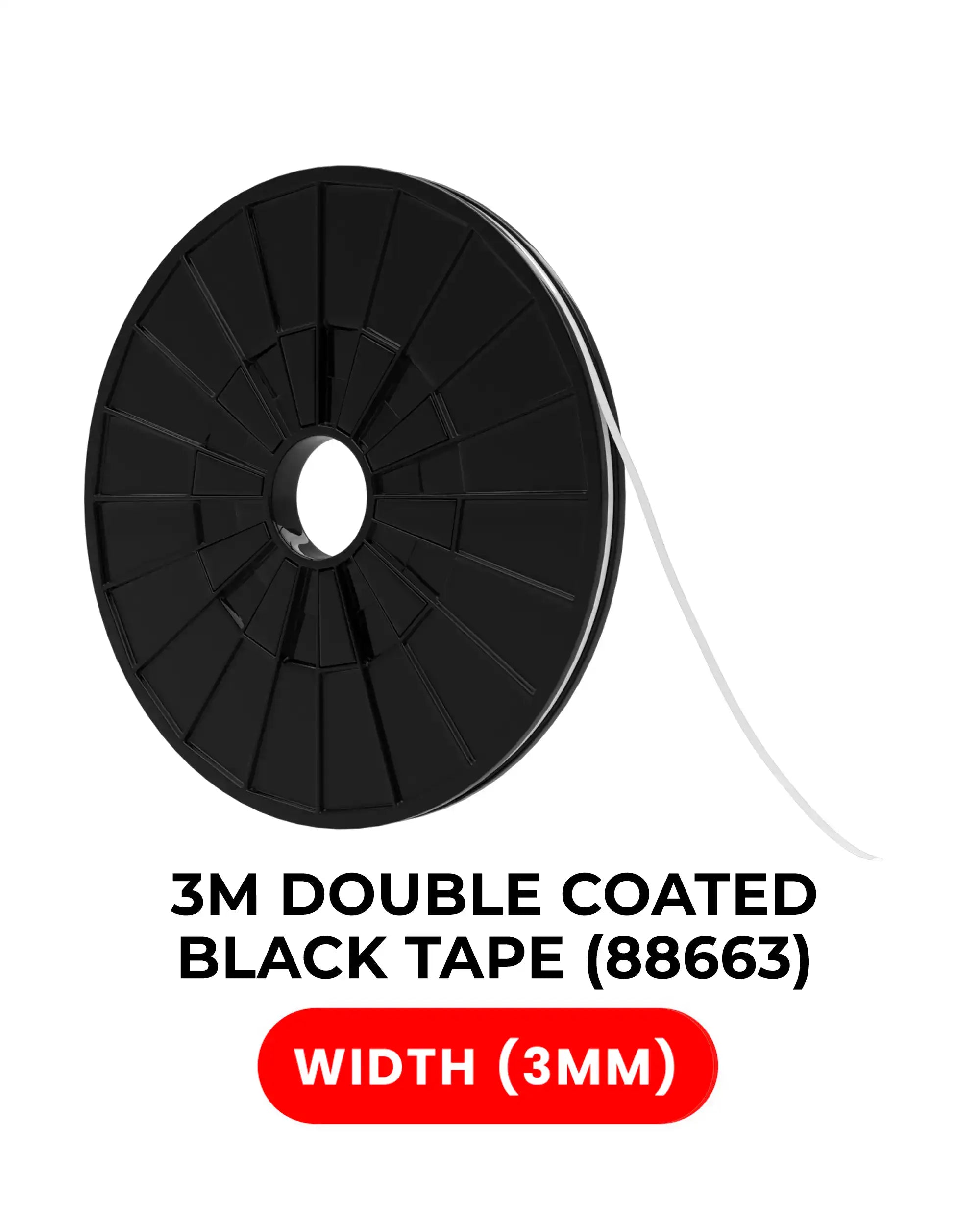 Tesa Doppelseitiges Polyester-Klebeband (3mm x 25m) Modell 88663