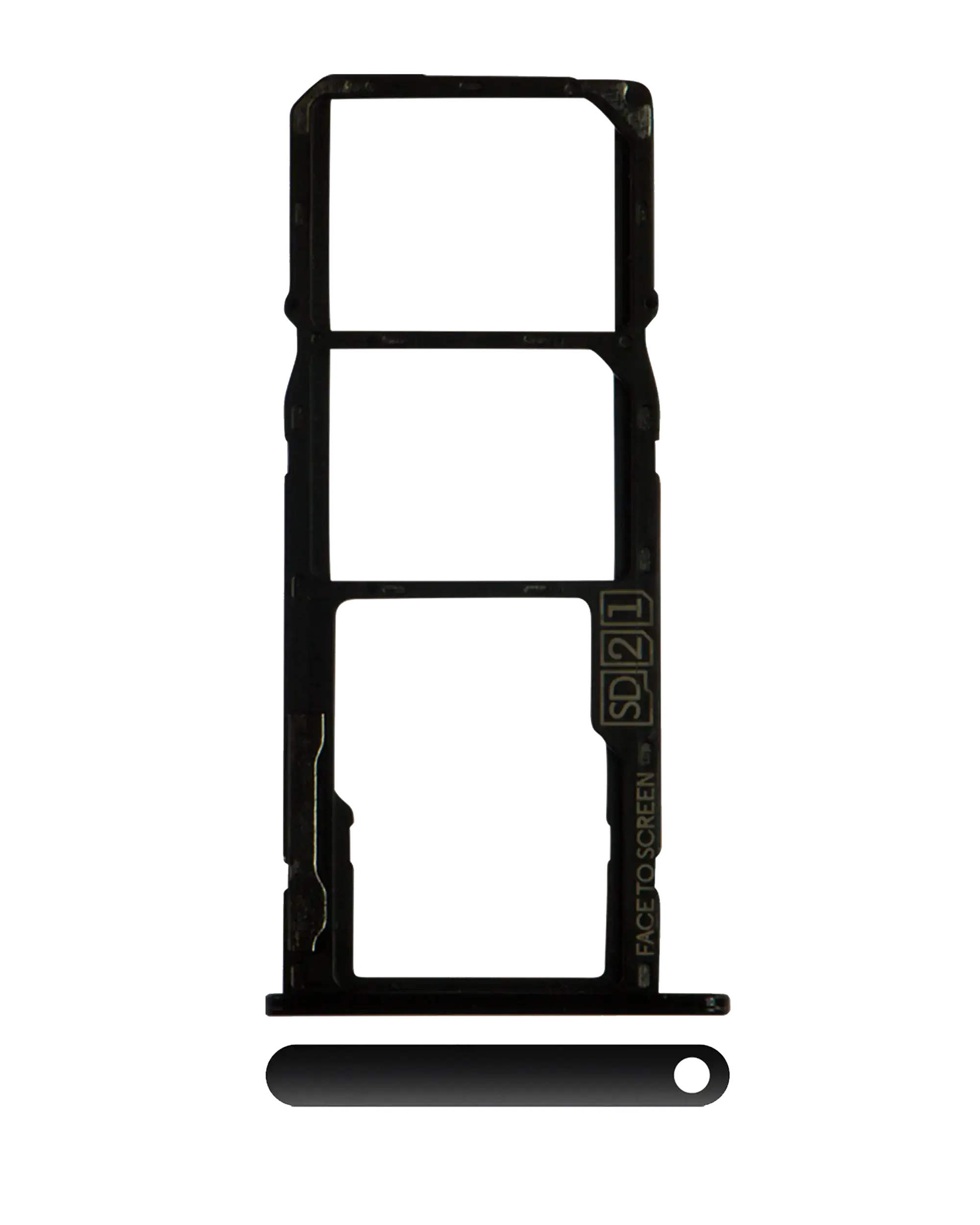Dual SIM Card Tray for Motorola Moto G7 Power (XT1955, 2019, International Version) - Ceramic Black